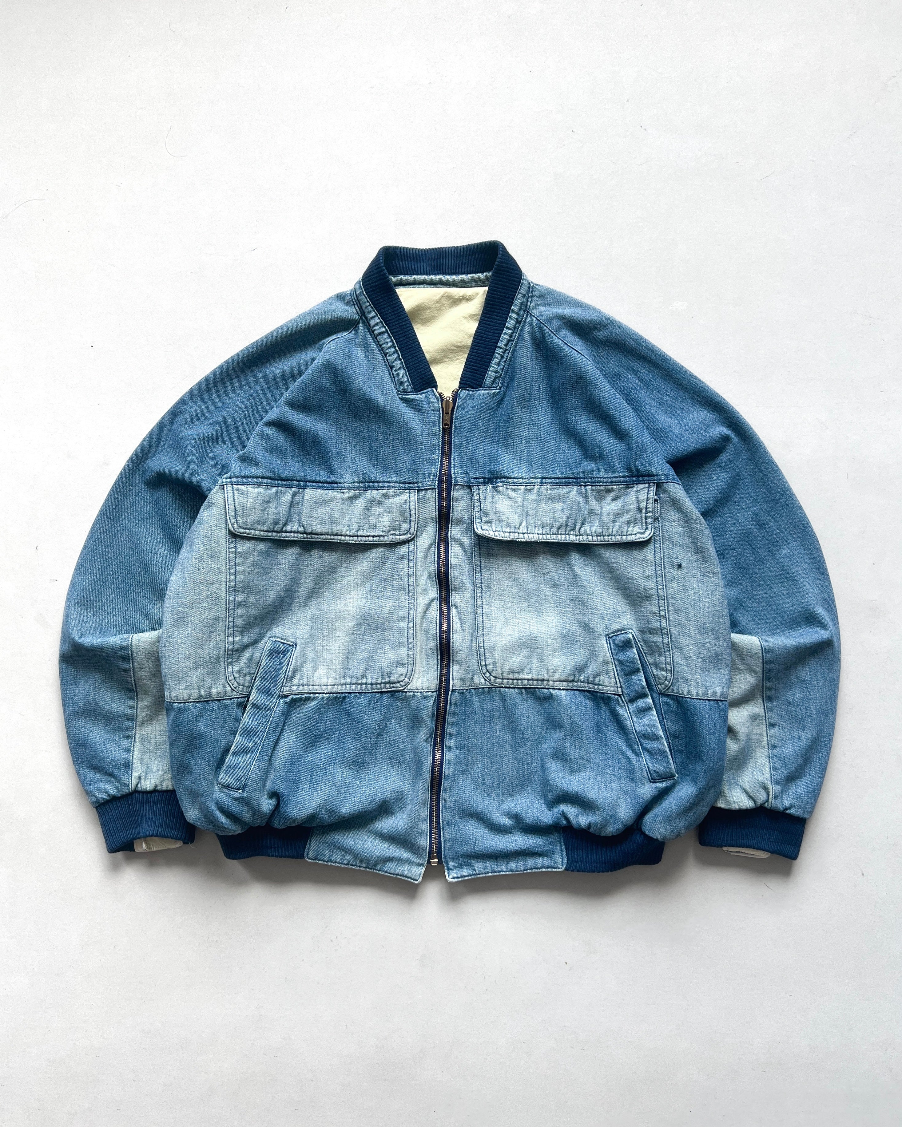 1980S TWO-TONE DENIM REVERSIBLE JACKET (XL)