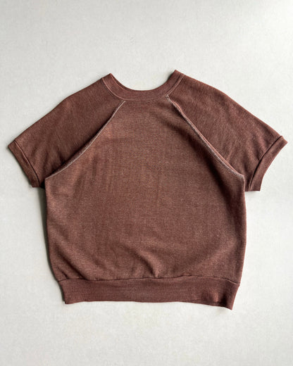 1970S BROWN RAGLAN SHORTSLEEVES SWEATSHIRT (L)