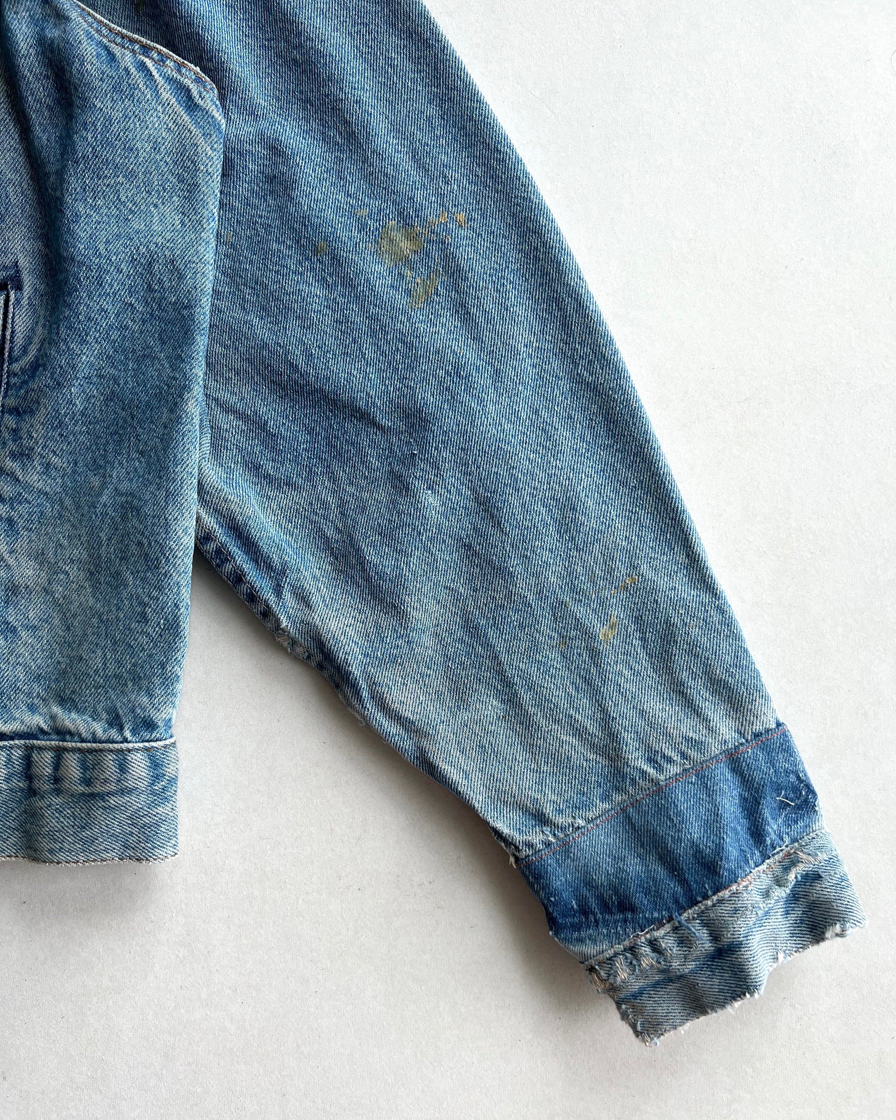 1980S FADED WASHED LEVI'S TYPE III DENIM JACKET (L)