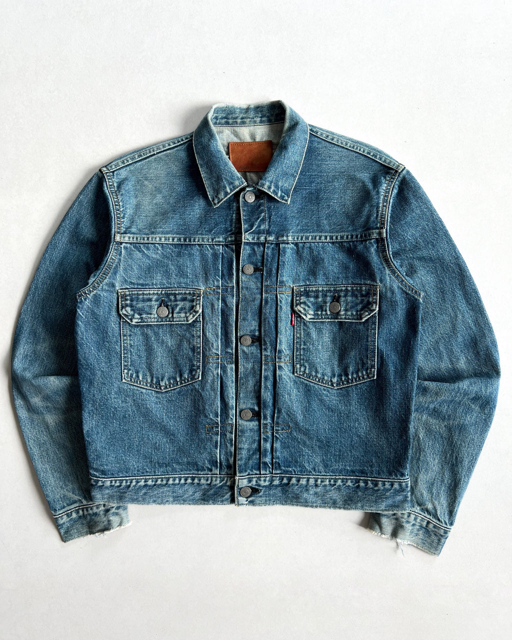1990S FADED LEVI'S BIG E TYPE II SELVEDGE DENIM JACKET (M/L)