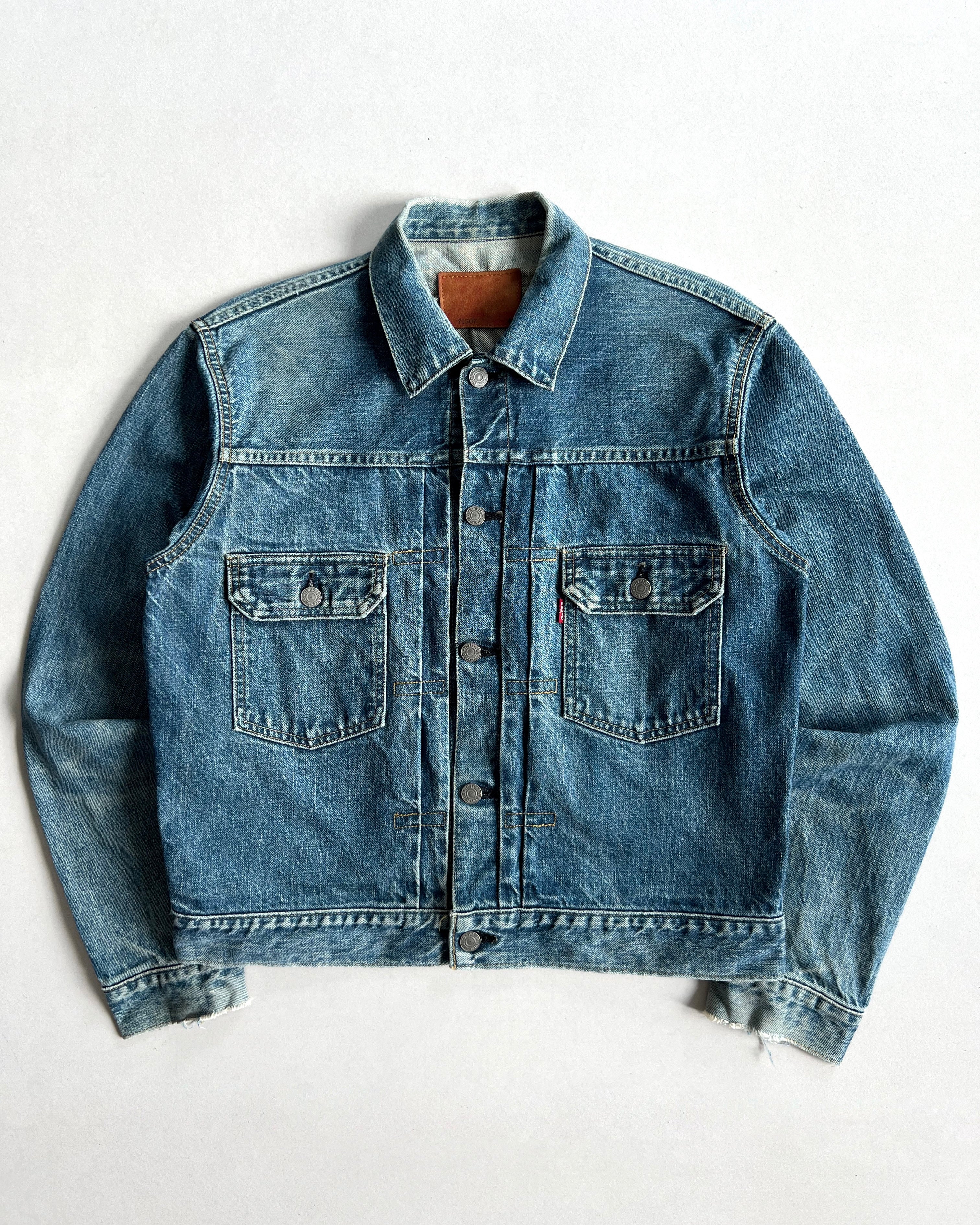 1990S FADED LEVI'S BIG E TYPE II SELVEDGE DENIM JACKET (M/L)
