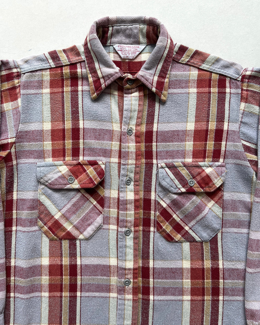 1970S FROSTPROOF PLAID FLANNEL SHIRT (M)