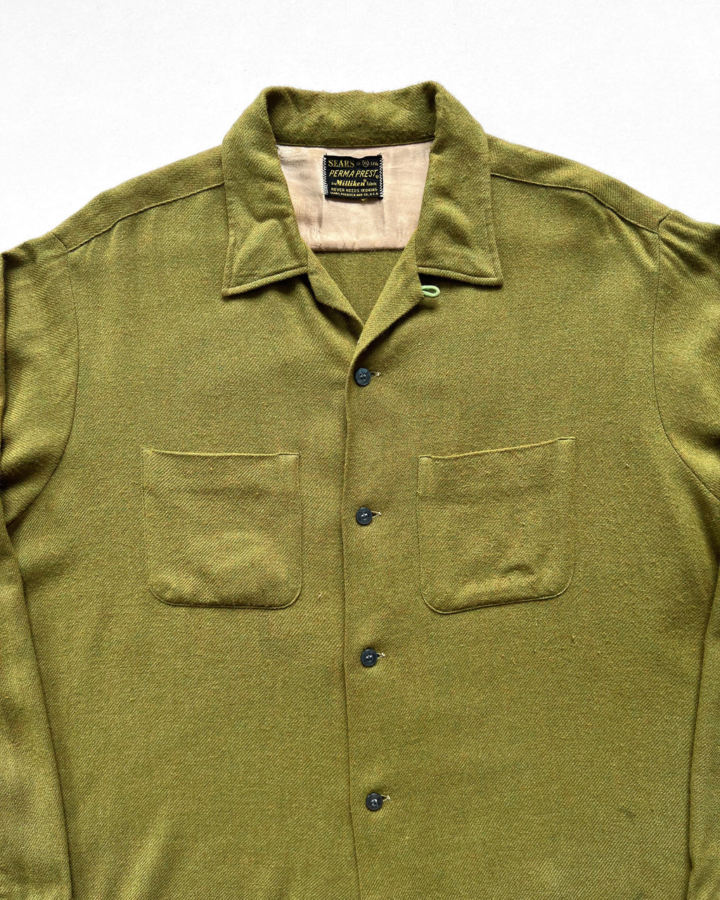 1960S SEARS MILLIKEN WOOL LOOP COLLAR SHIRT (XL)