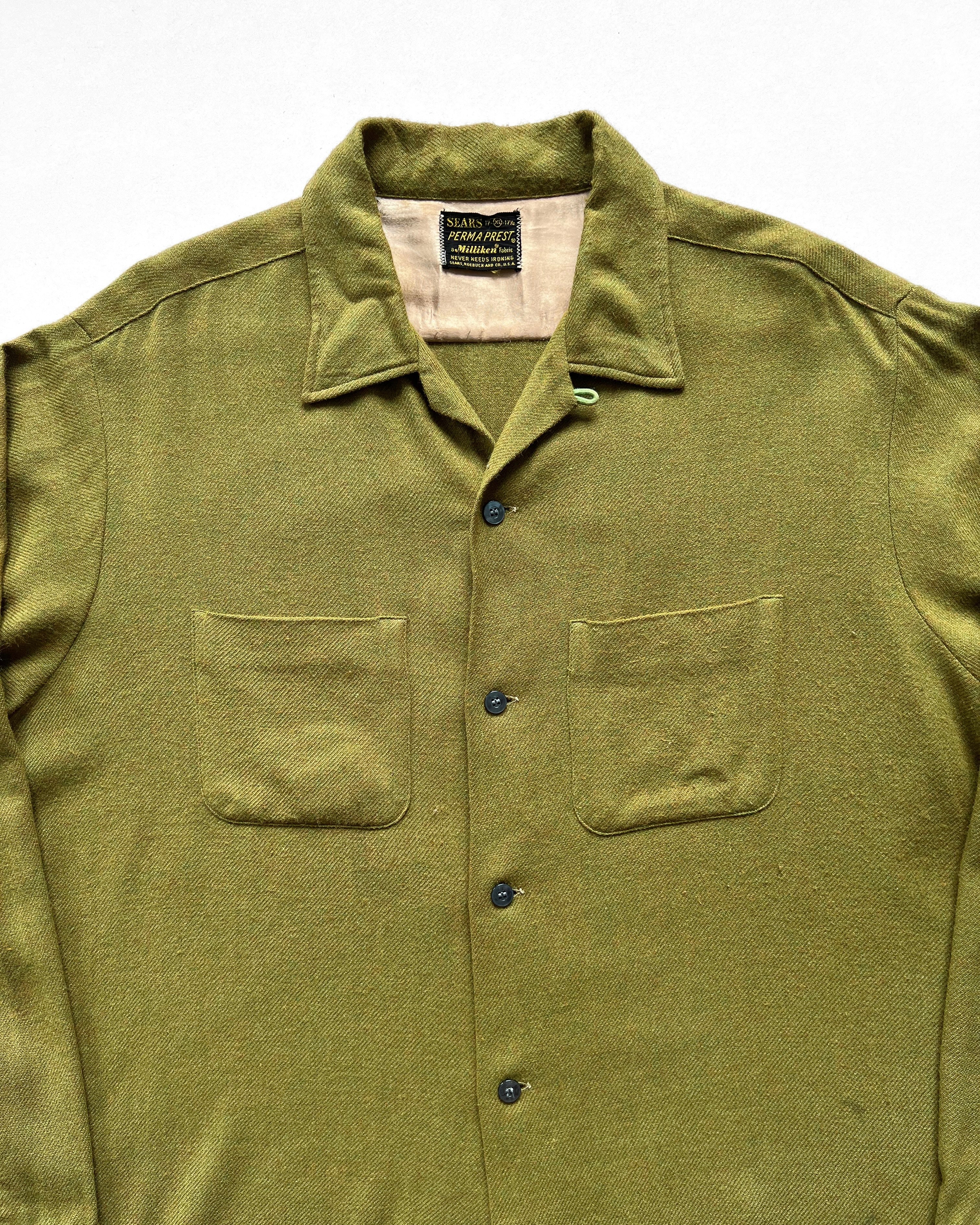 1960S SEARS MILLIKEN WOOL LOOP COLLAR SHIRT (XL)