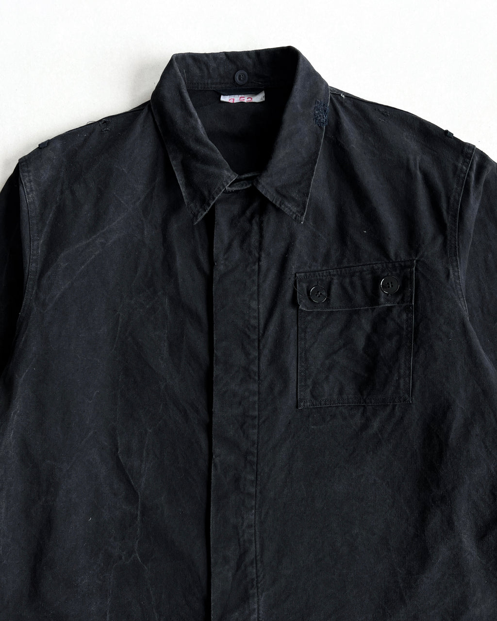 1960S FADED BLACK GERMAN ARMY SHIRT JACKET (L)