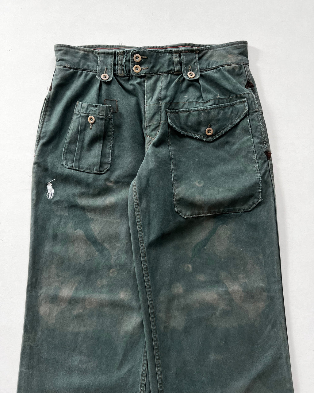 1990S EMERALD GREEN RALPH LAUREN BATTLEDRESS TROUSERS (30-35)