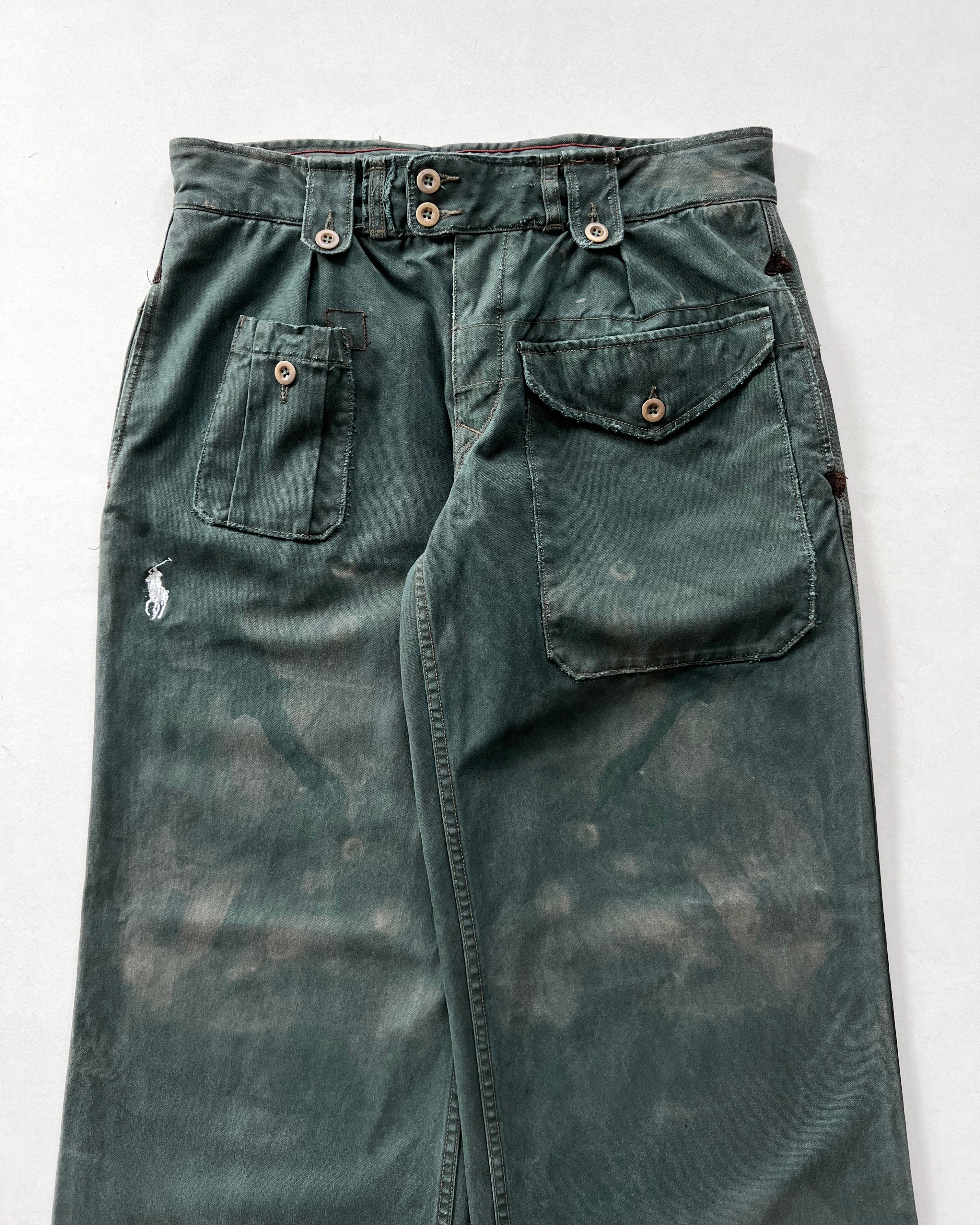 1990S EMERALD GREEN RALPH LAUREN BATTLEDRESS TROUSERS (30-35)