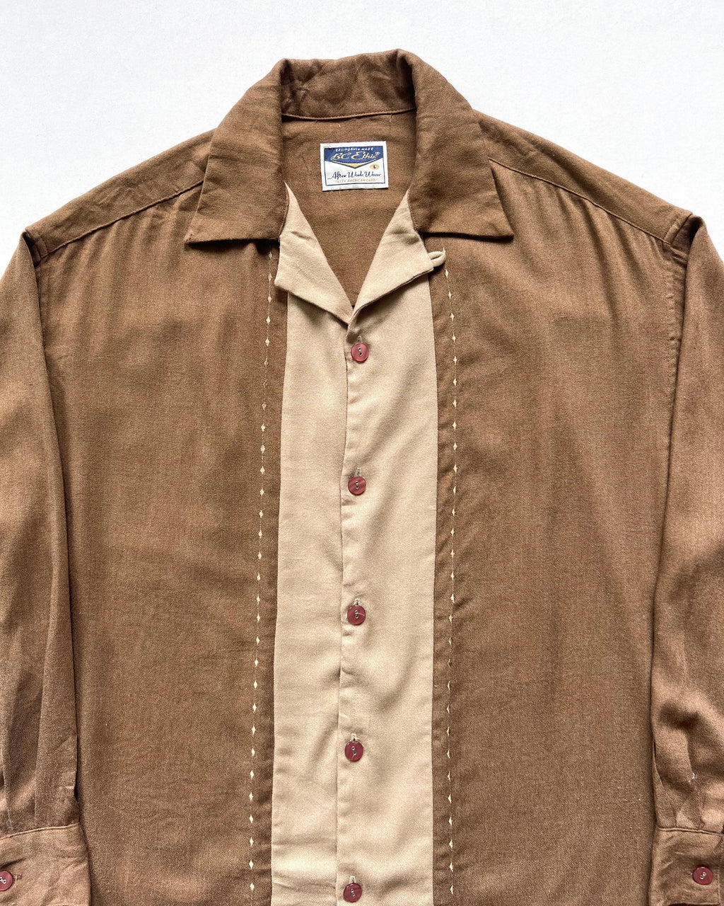 1990S TWO-TONE RAYON ROCKABILLY SHIRT (L)