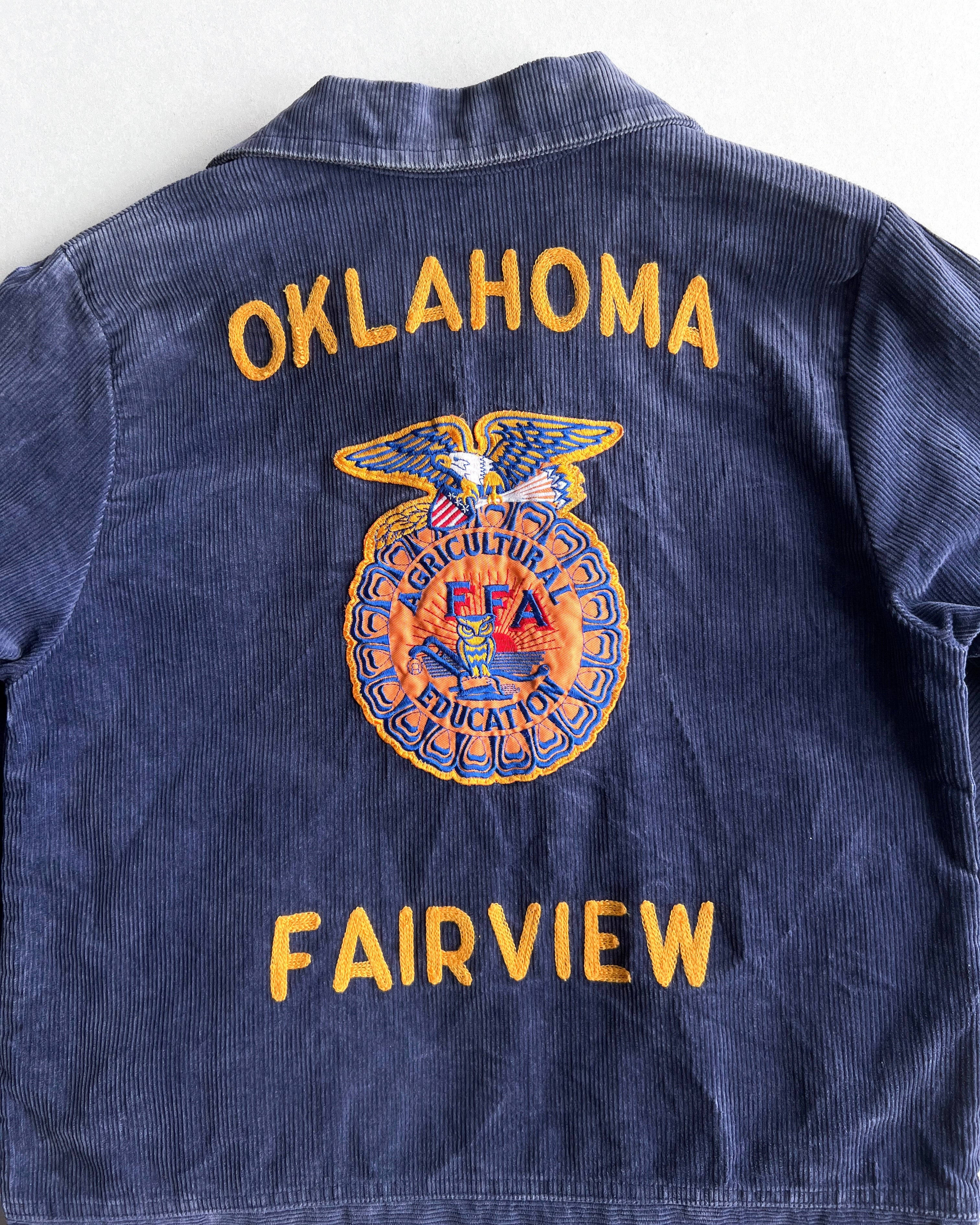 1980S 'OKLAHOMA FAIRVIEW' FFA CORDUROY JACKET (M)