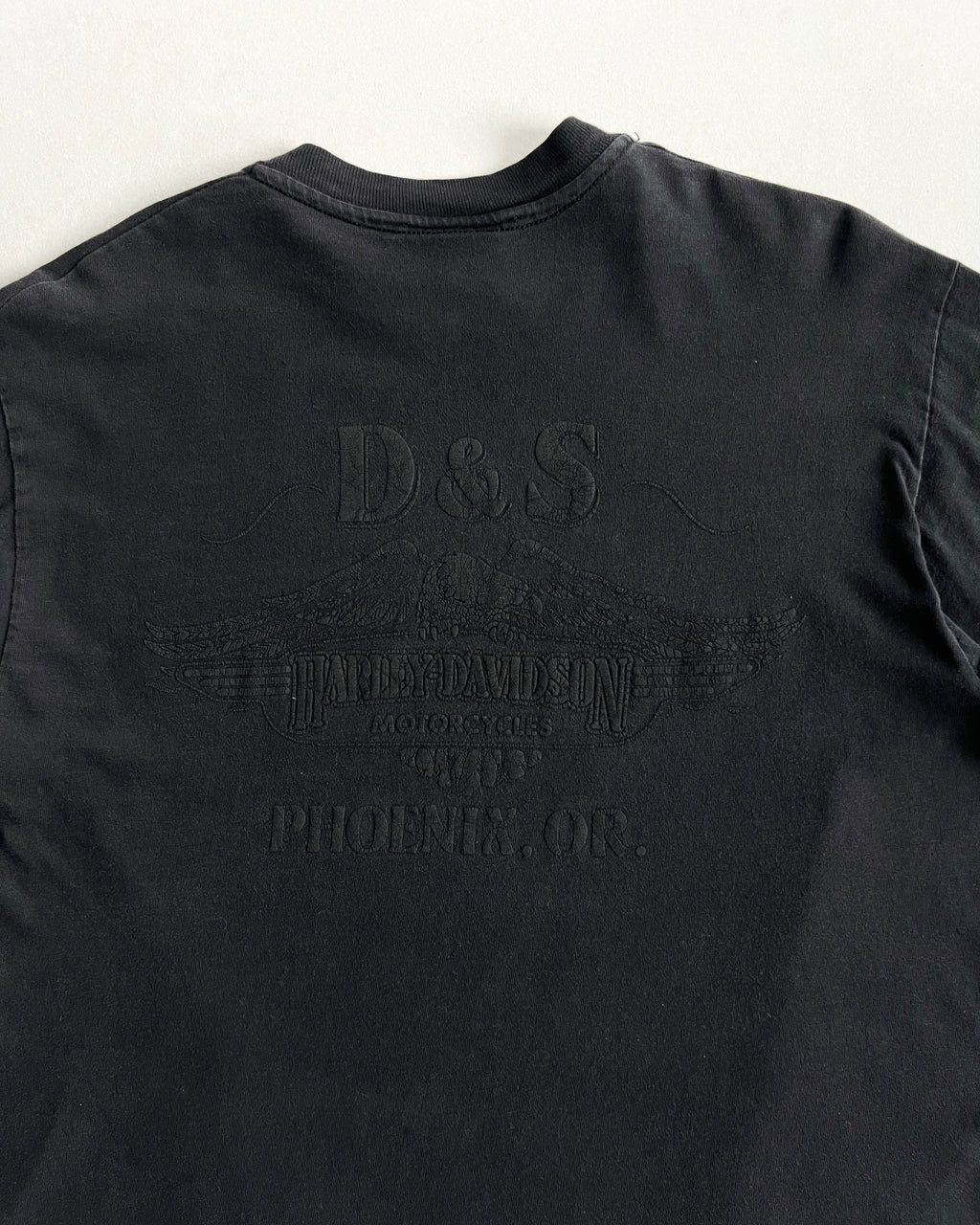 1990S HARLEY BLACKOUT LONGSLEEVES SINGLE STITCH TEE (M)