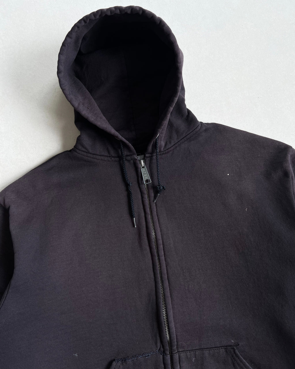 1990S FADED BLACK CARHARTT HEAVYWEIGHT ZIP-UP HOODIE (L)