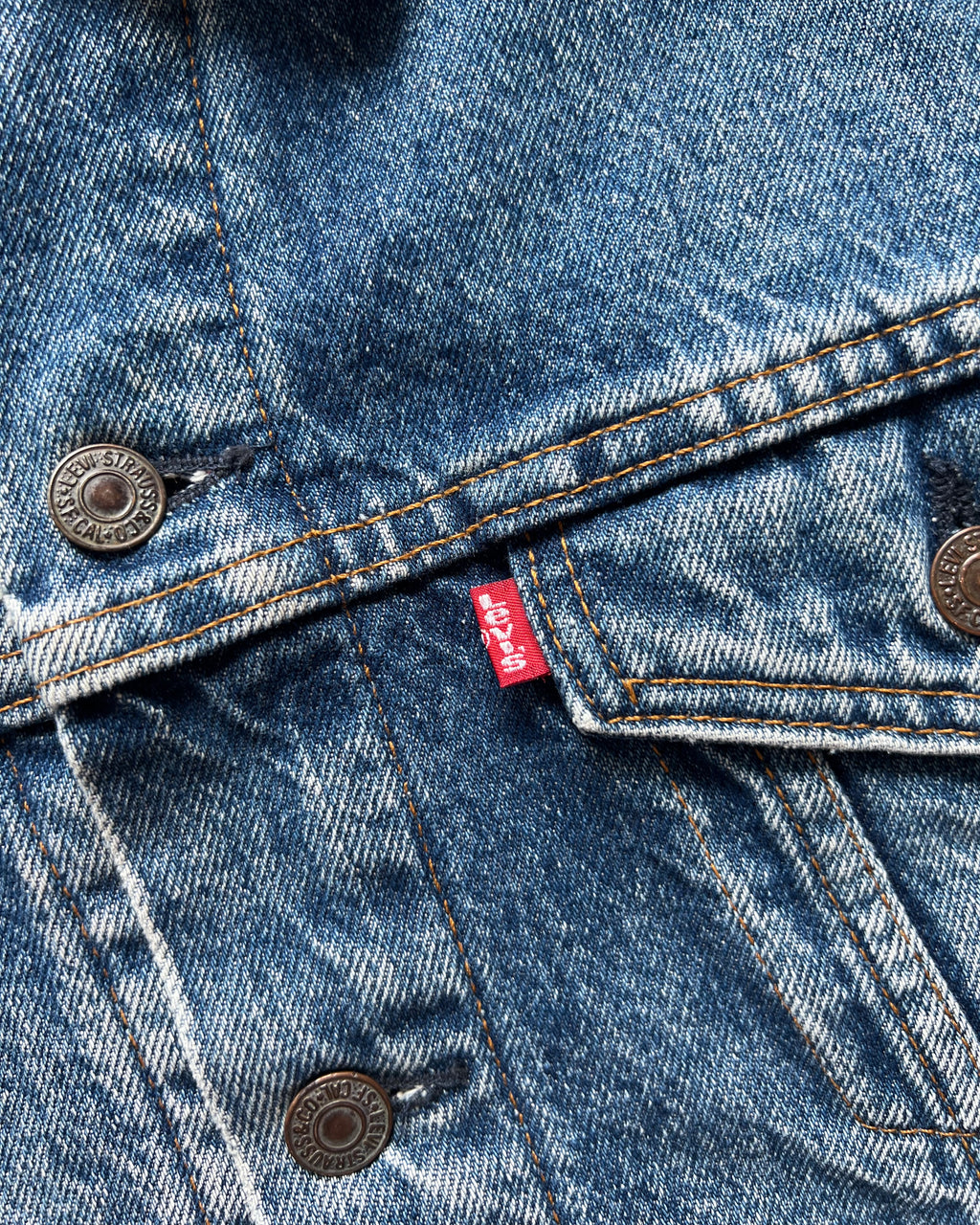 1980S LEVI'S FLANNEL LINED TYPE III DENIM TRUCKER (XL)