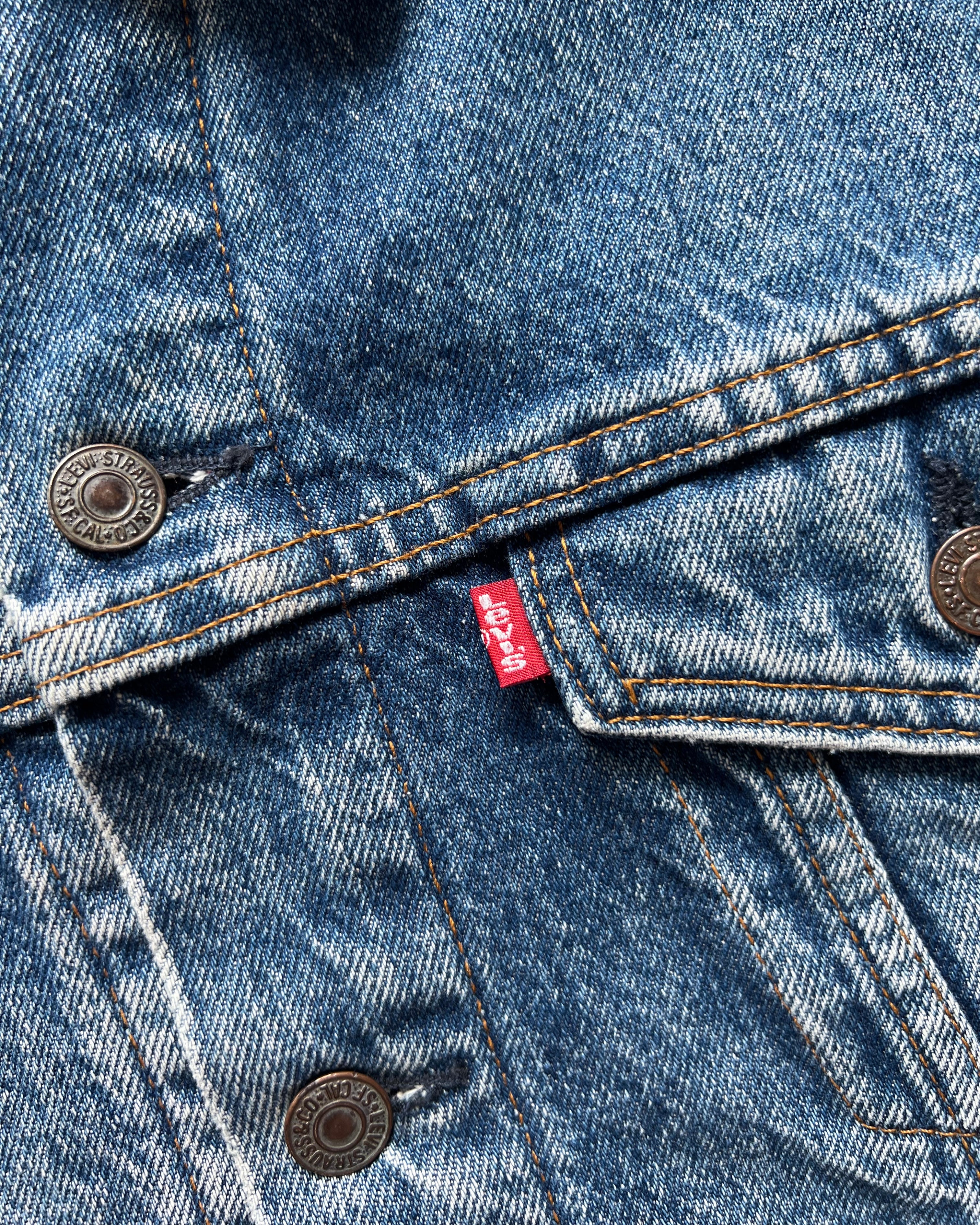 1980S LEVI'S FLANNEL LINED TYPE III DENIM TRUCKER (XL)