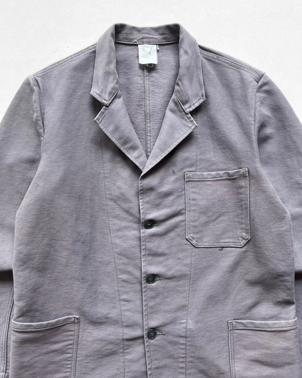 1960S GERMAN OPEN COLLAR MOLESKIN WORK JACKET (L)