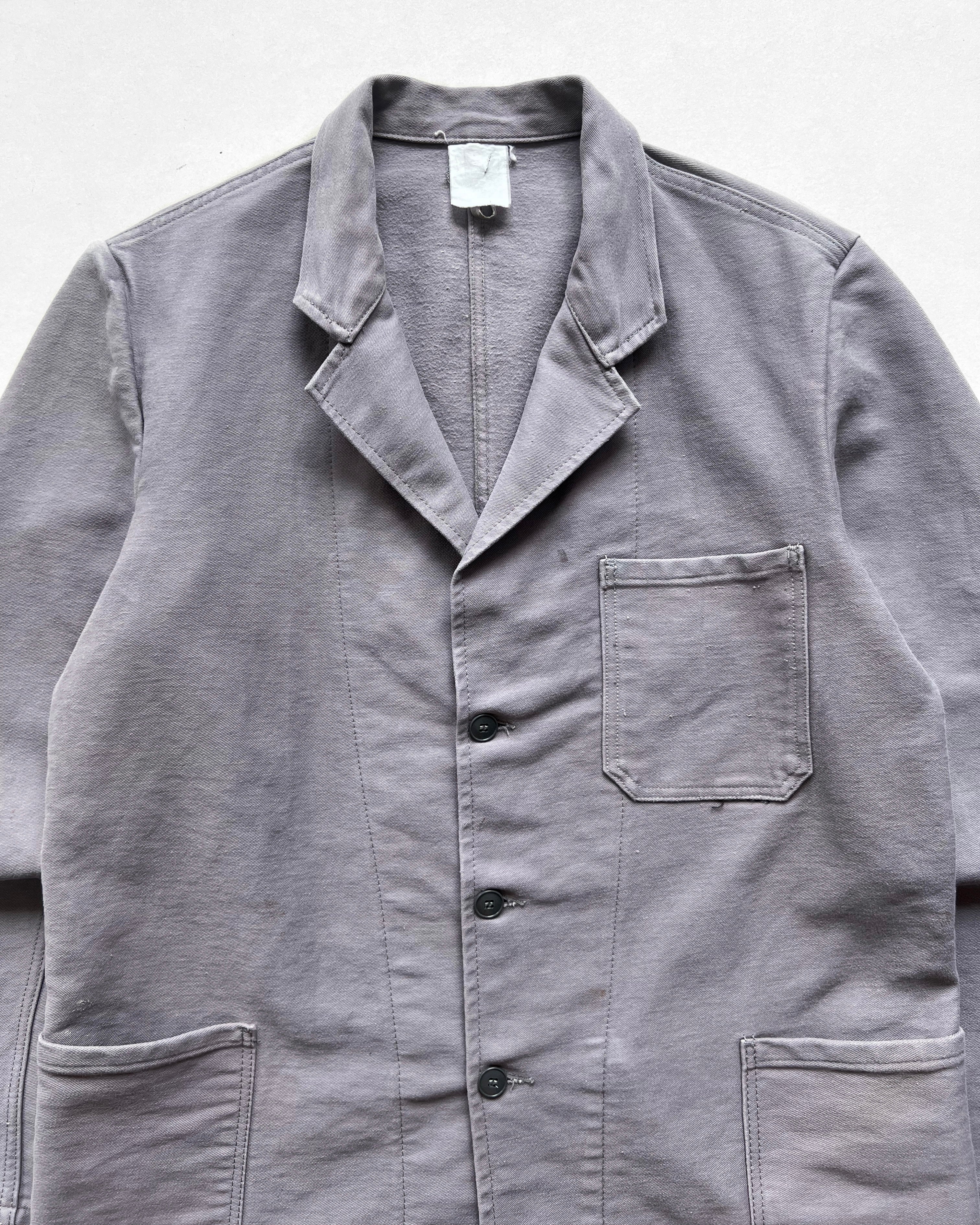 1960S GERMAN OPEN COLLAR MOLESKIN WORK JACKET (L)