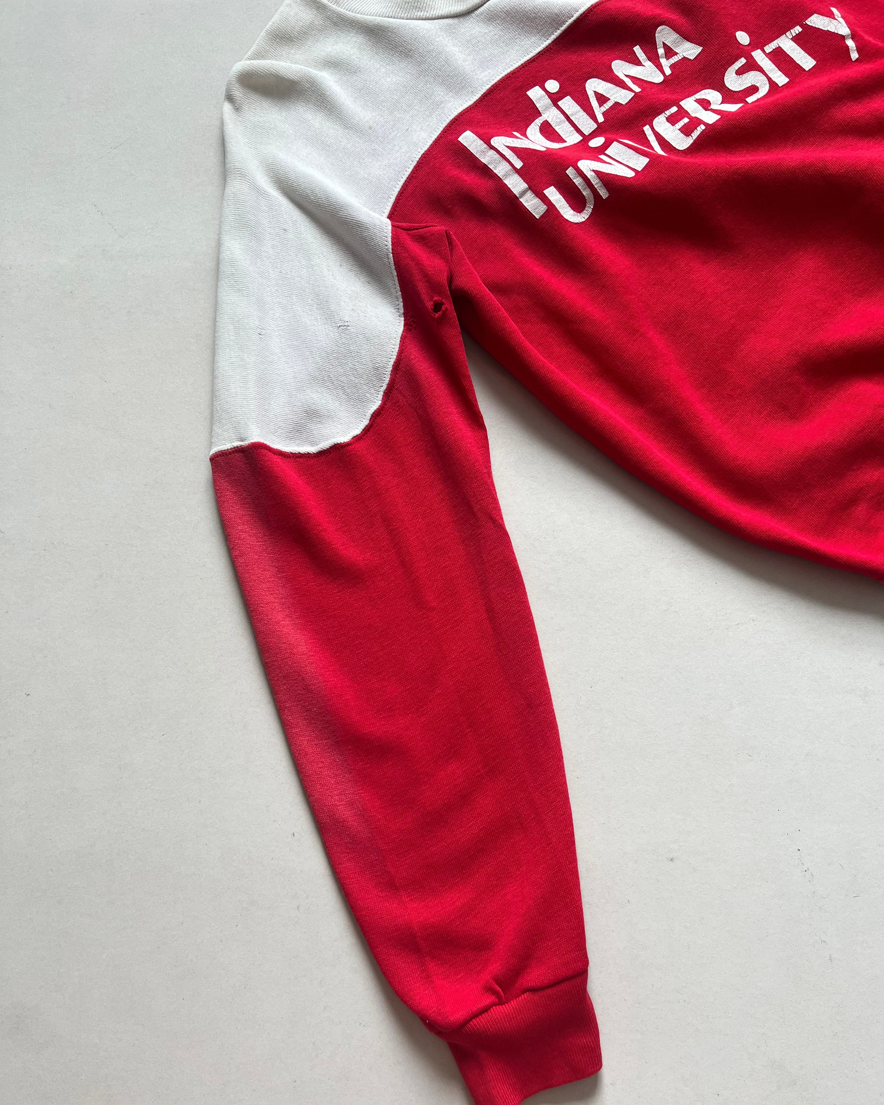 1980S TWO-TONE 'INDIANA UNIVERSITY' SWEATSHIRT (L)
