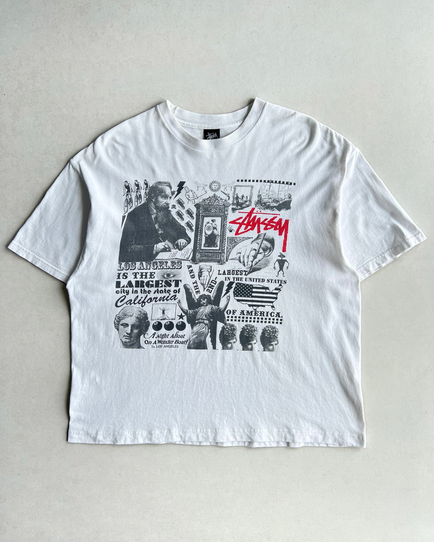 2000S STUSSY 'A NIGHT A FLOAR ON A WONDER BOAT' TEE (XL)