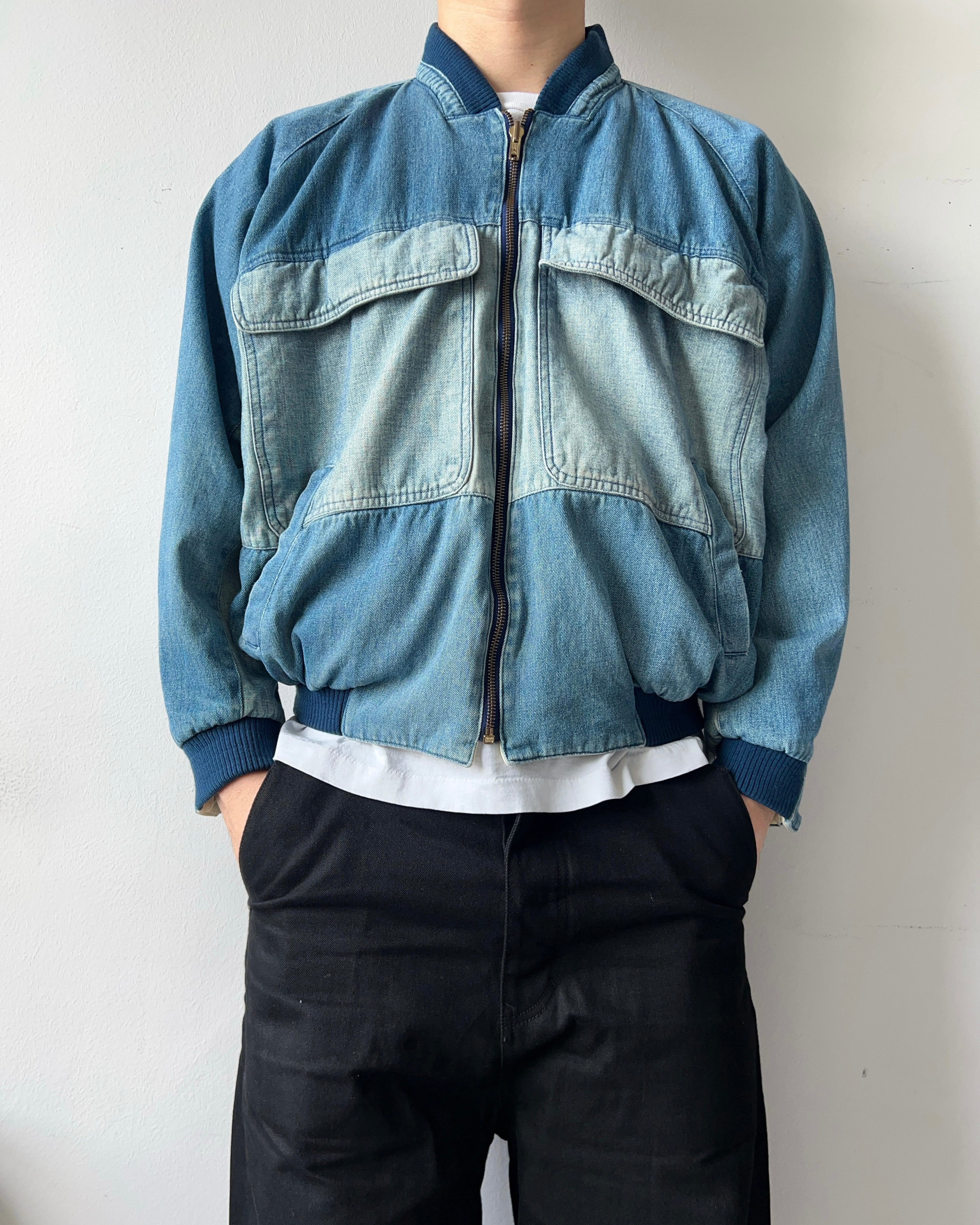 1980S TWO-TONE DENIM REVERSIBLE JACKET (XL)