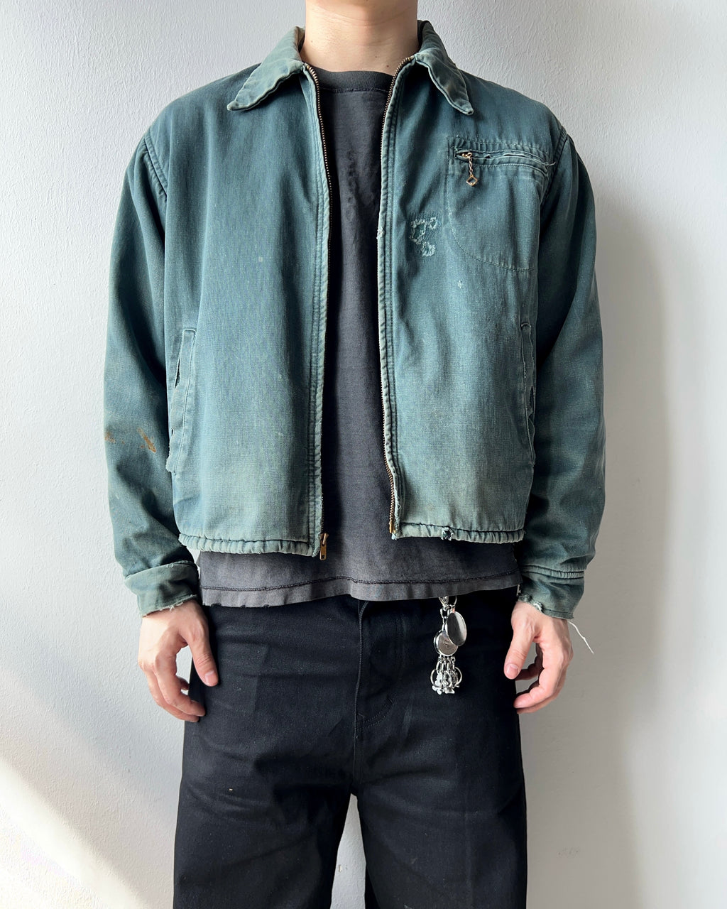 1950S FADED BLANKET LINED WORK JACKET (L)