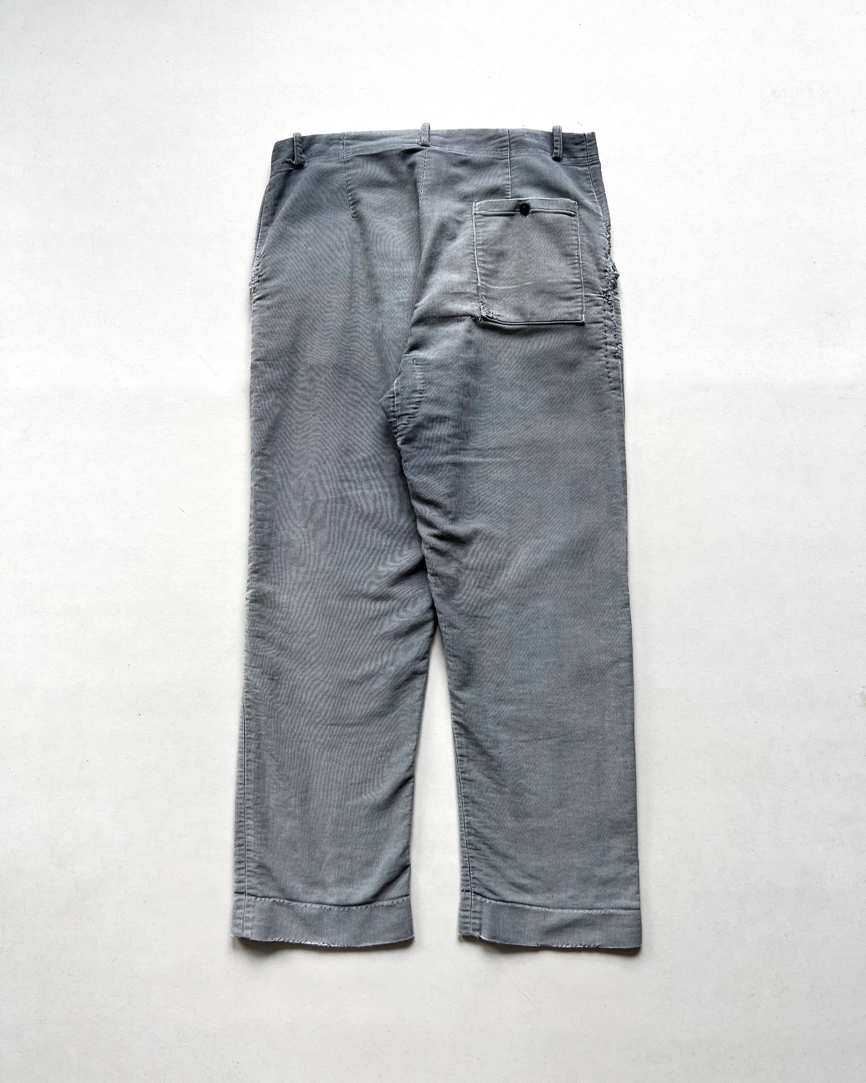 1950S FRENCH STRIPES REPAIRED WORK TROUSERS (34)