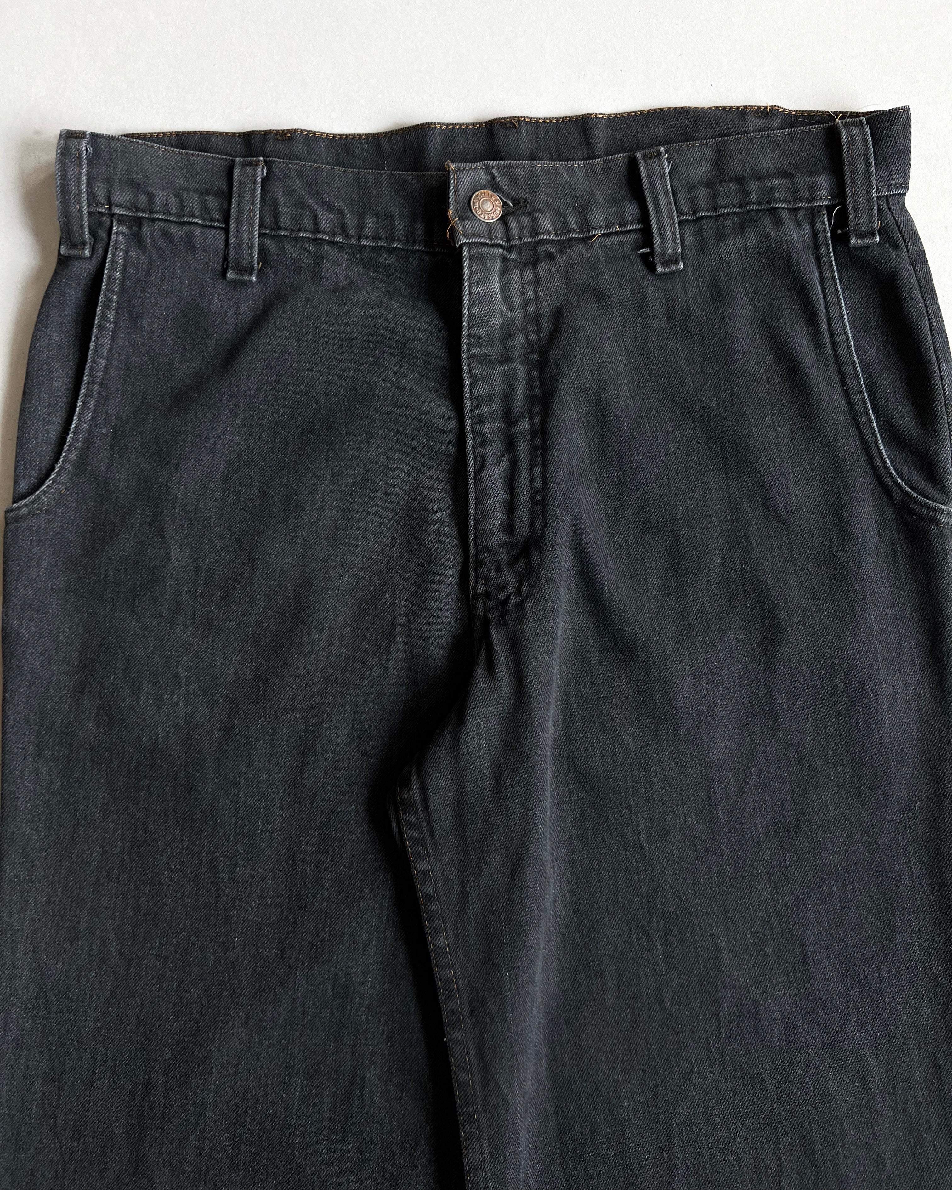 1970S FADED BLACK LEVI'S BOOTCUT JEANS (34)