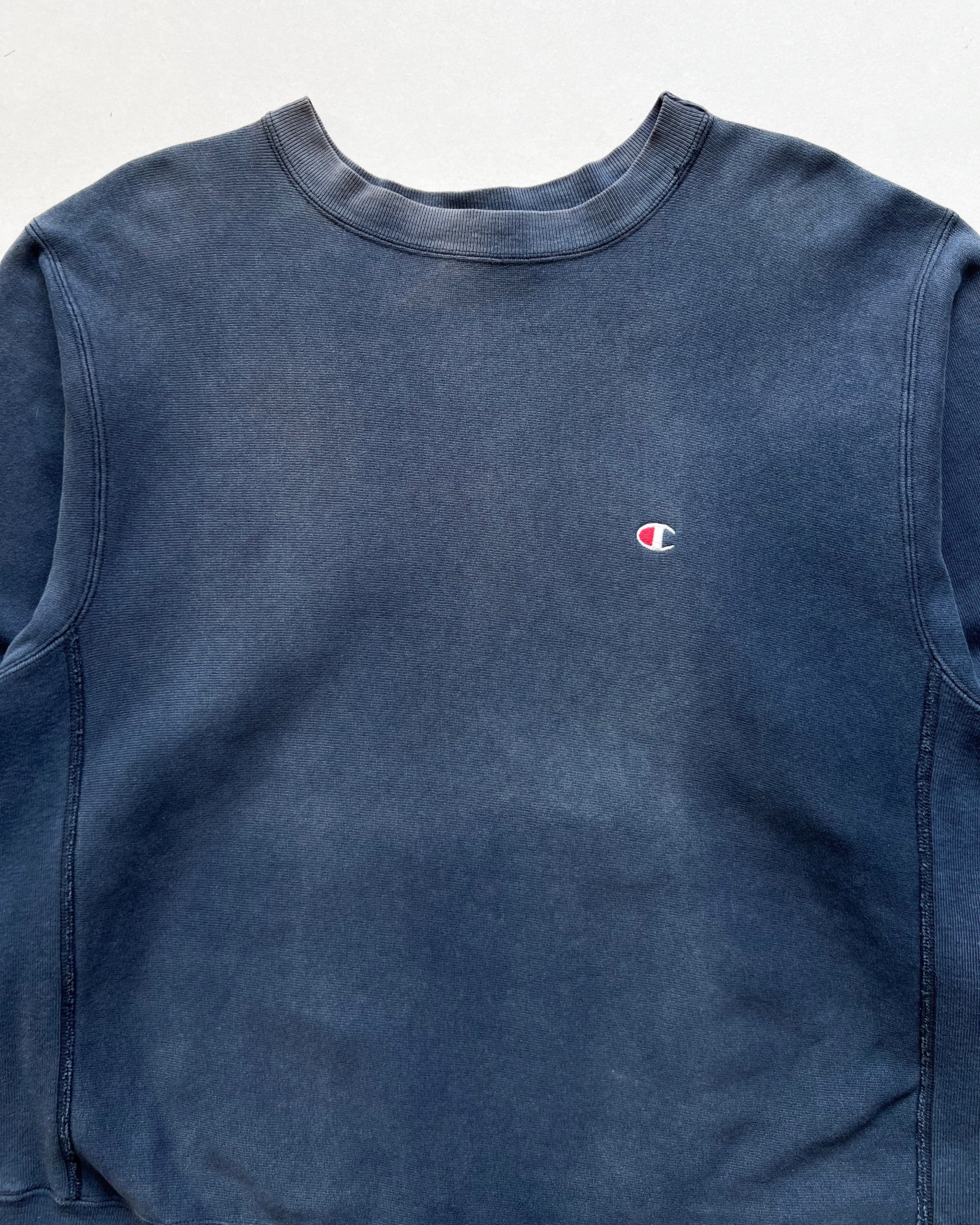 1980S CHAMPION SUN FADED REVERSE WEAVE LOGO SWEATSHIRT (L)