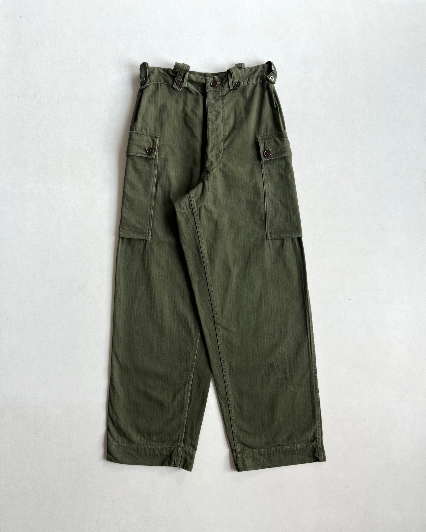 1950S DUTCH ARMY HBT TROUSERS (25-30)