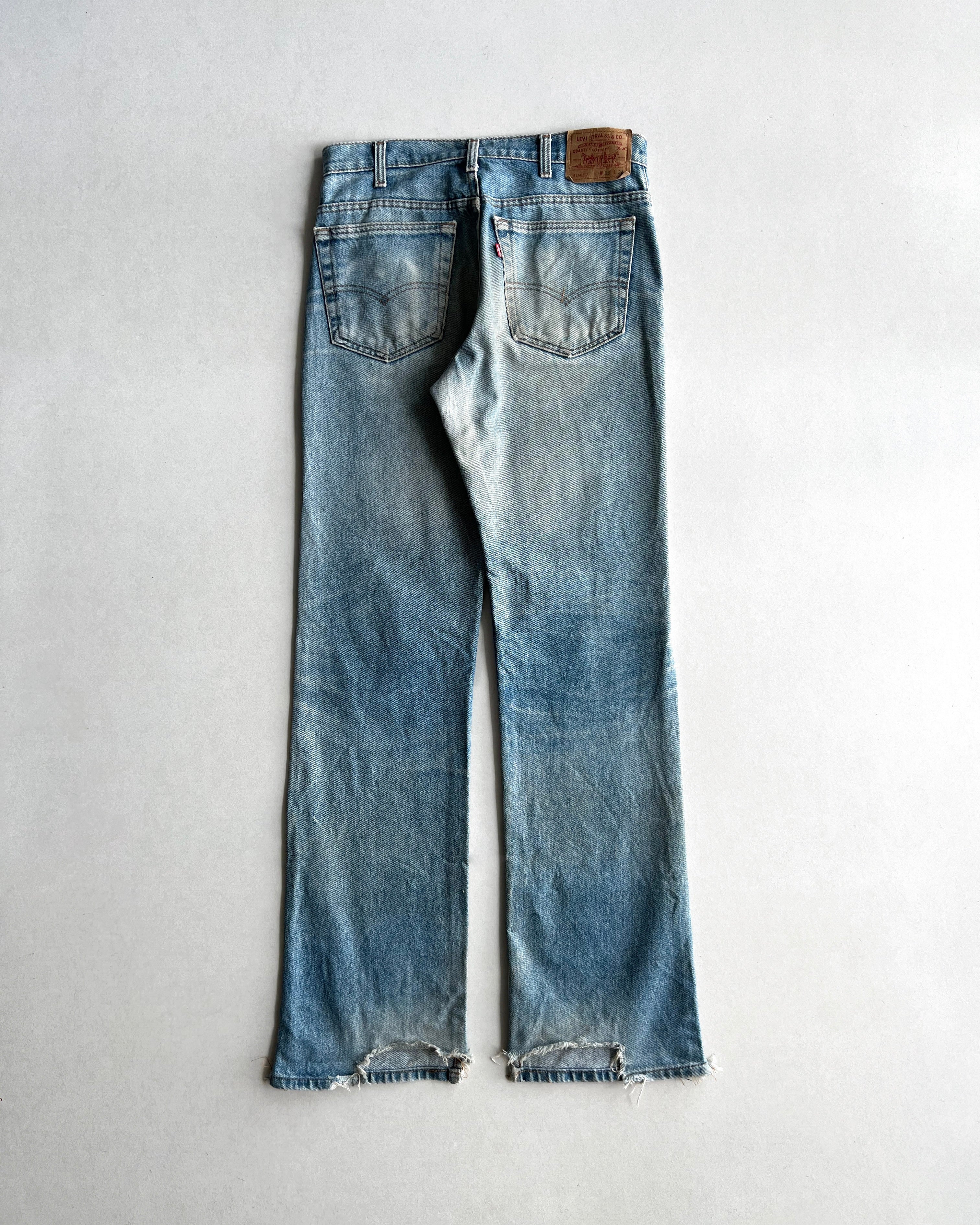 1990S FADED WASHED LEVI'S 517 REPAIRED JEANS (33X34)