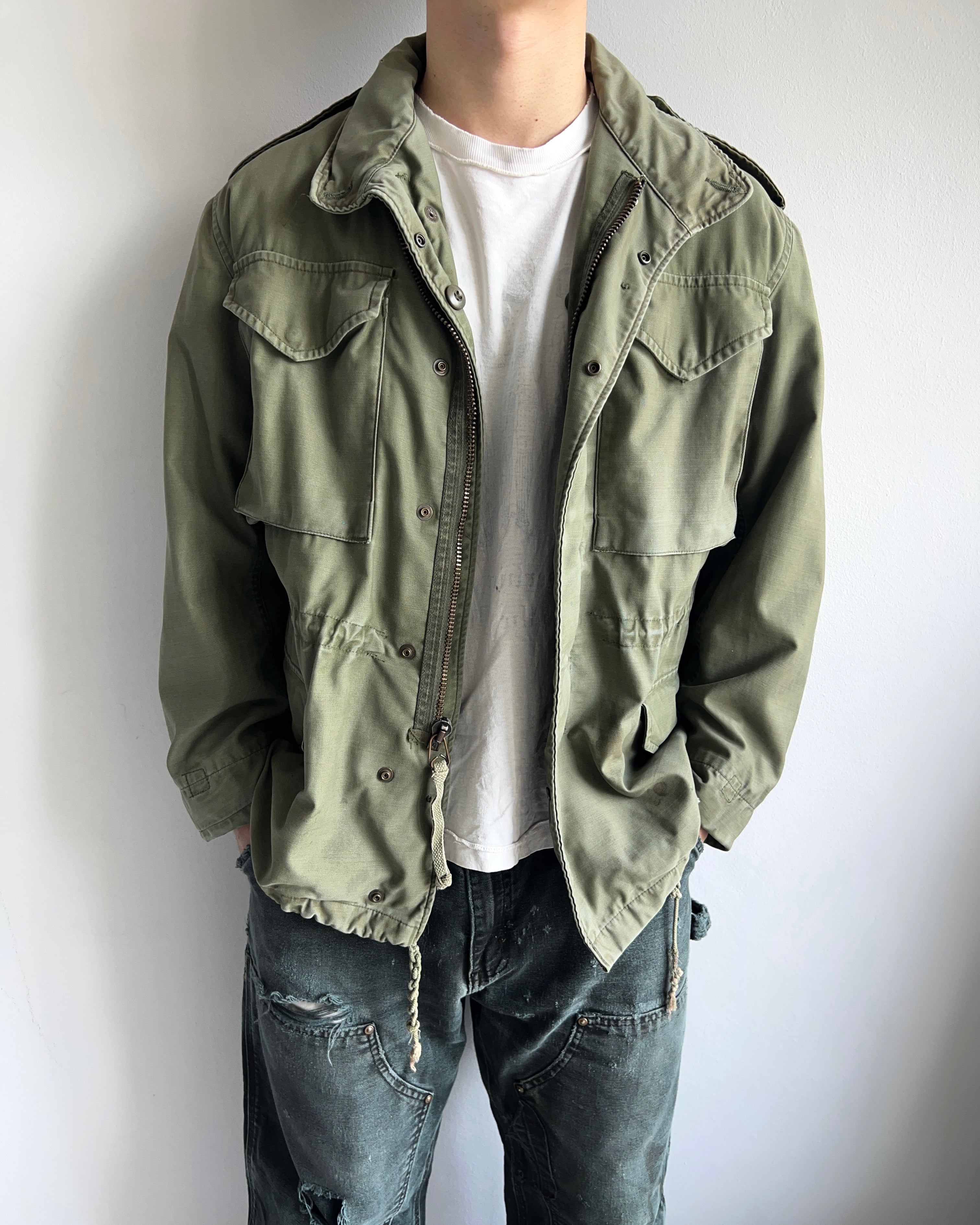 1970S NAMWAR US ARMY M-65 OG107 JACKET (SMALL SHORT)