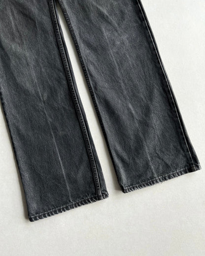 1990S FADED BLACK LEVIS 517 FLARE JEANS (34X34)