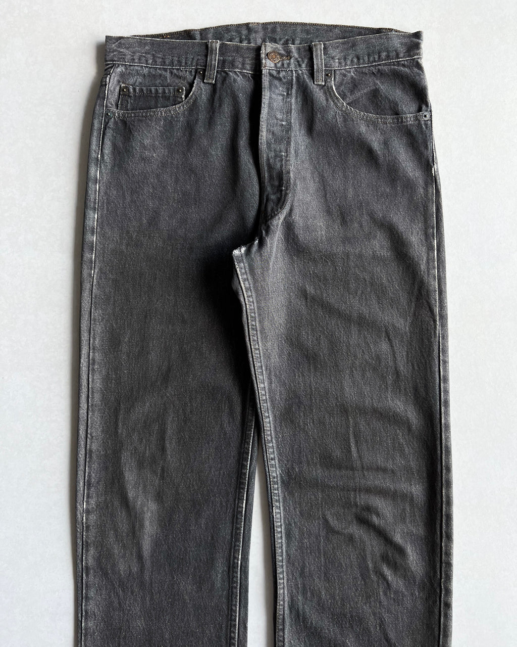 1980S FADED GREY LEVI'S 501 JEANS (34X36)
