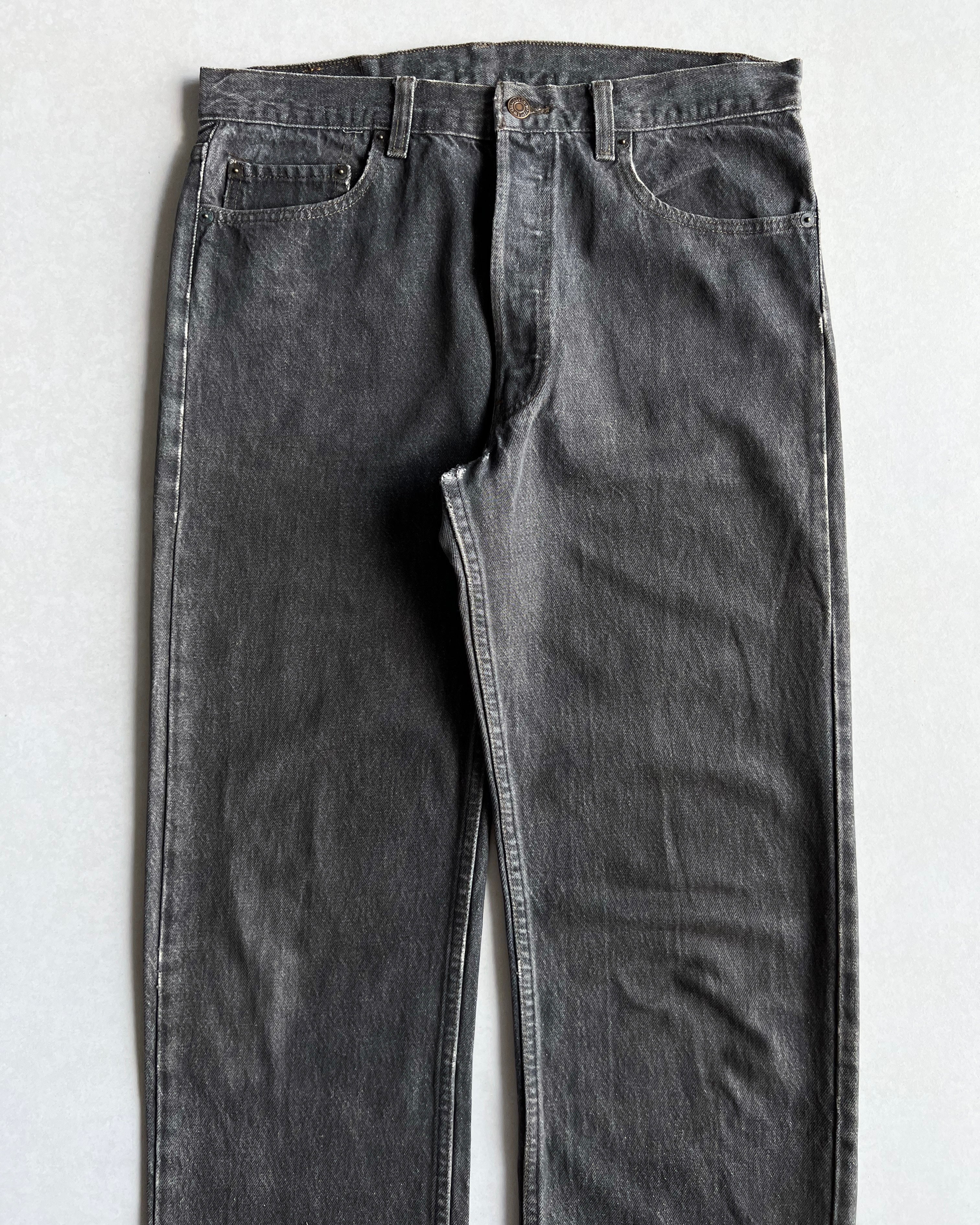1980S FADED GREY LEVI'S 501 JEANS (34X36)