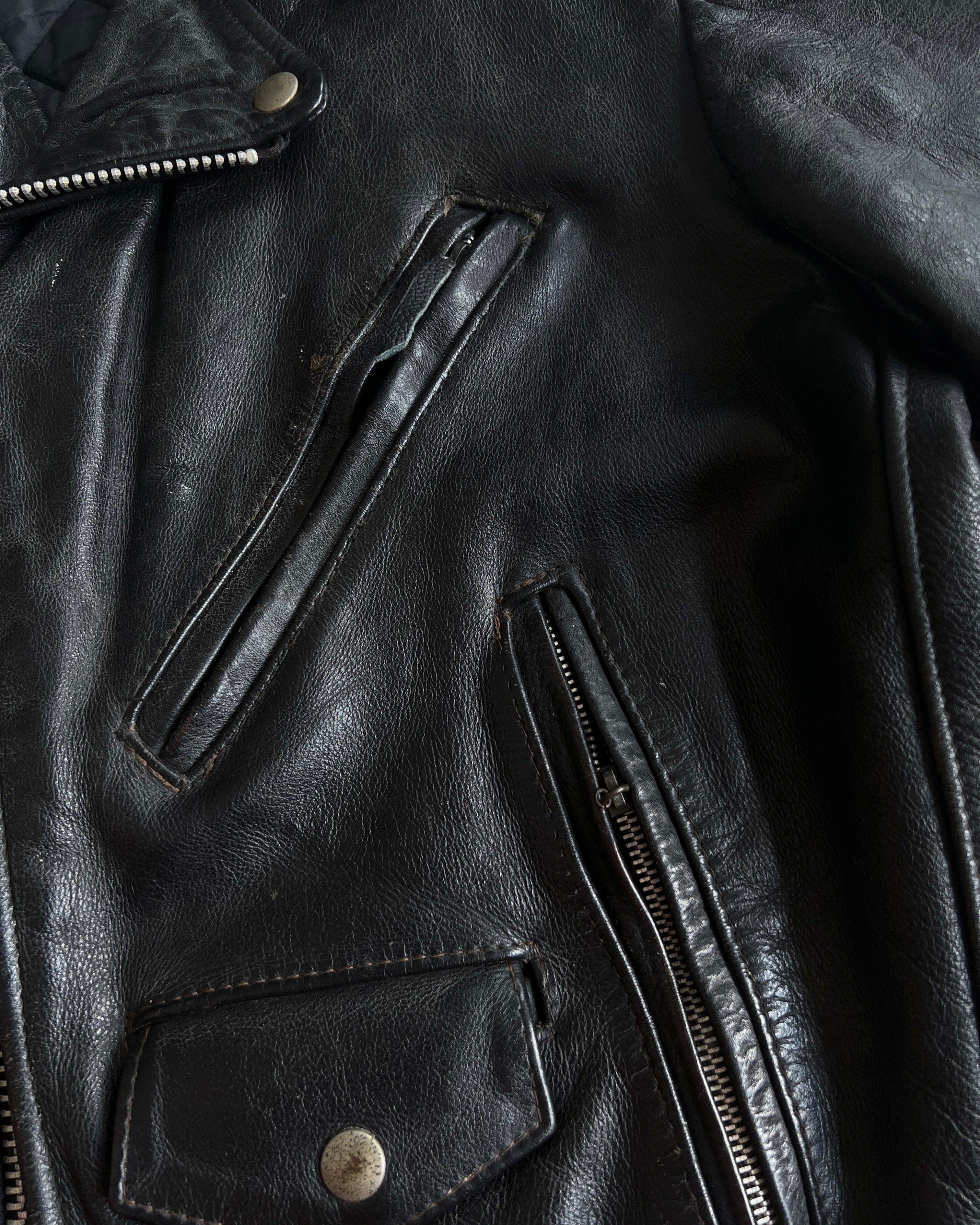 1960S EXCELLED LEATHER BIKER JACKET (M)