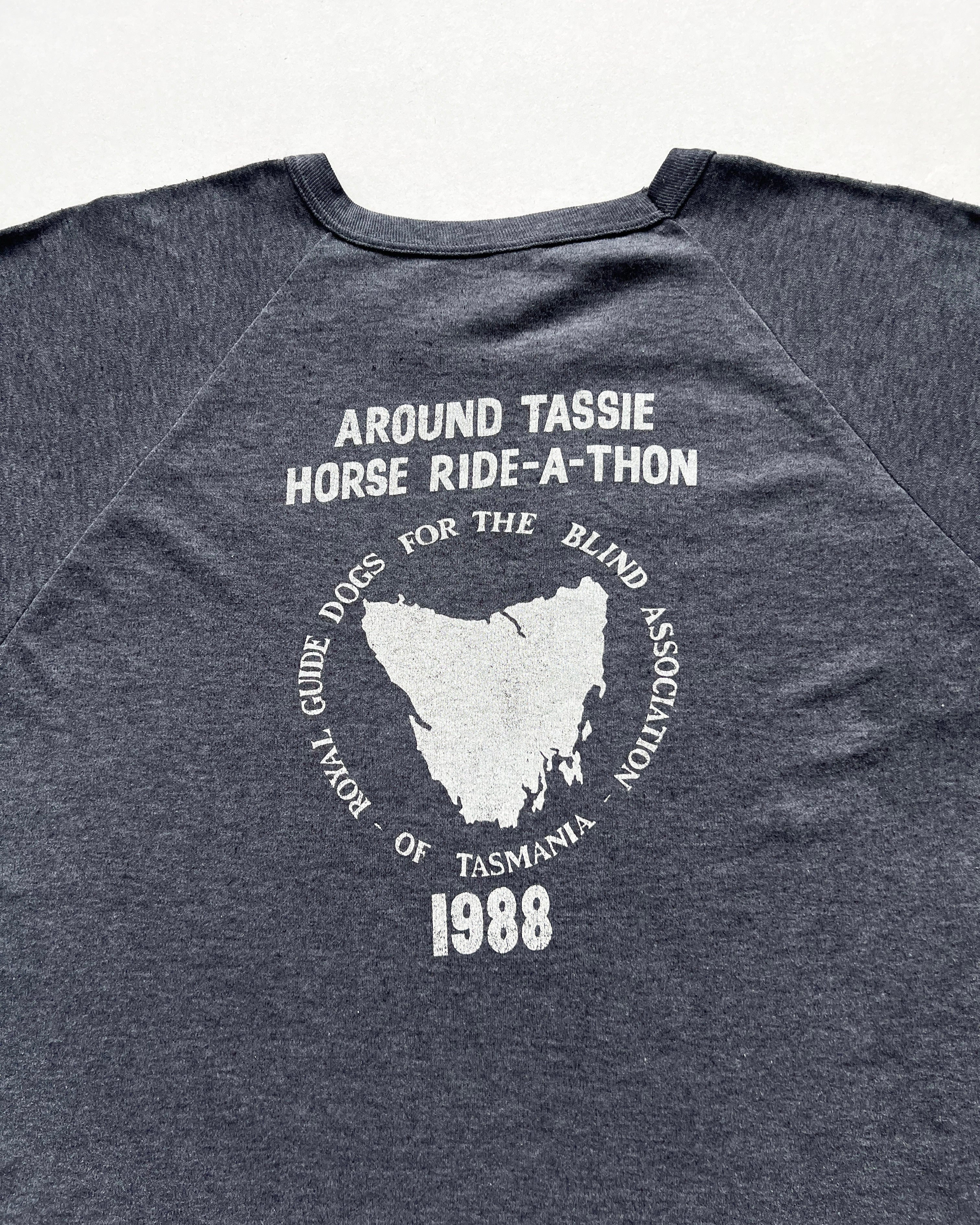 1980S 'GUIDE DOGS ASSOCIATION' RAGLAN RINGER TEE (L)