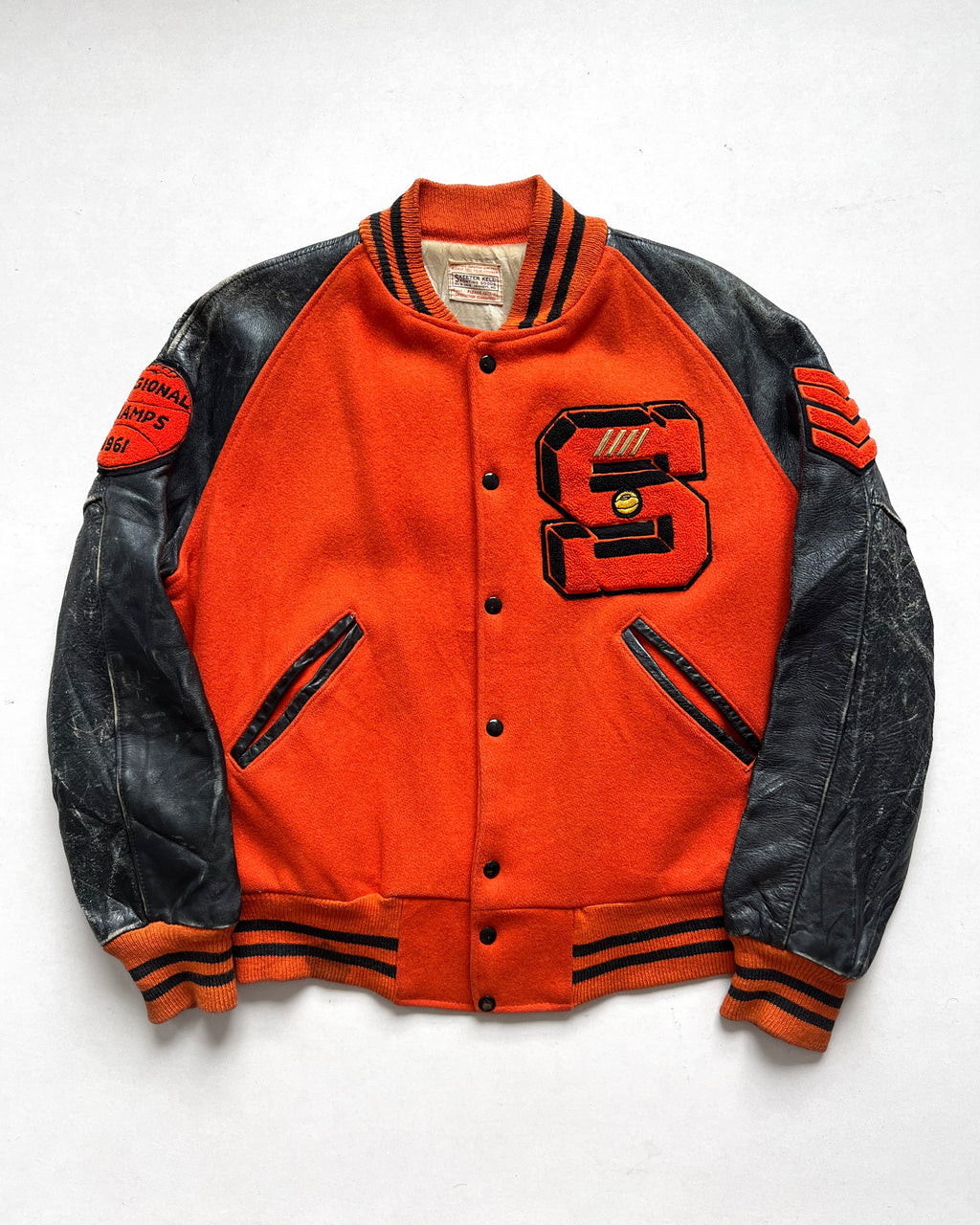 1961 'S' LETTERMAN RAGLAN VARSITY JACKET (L)