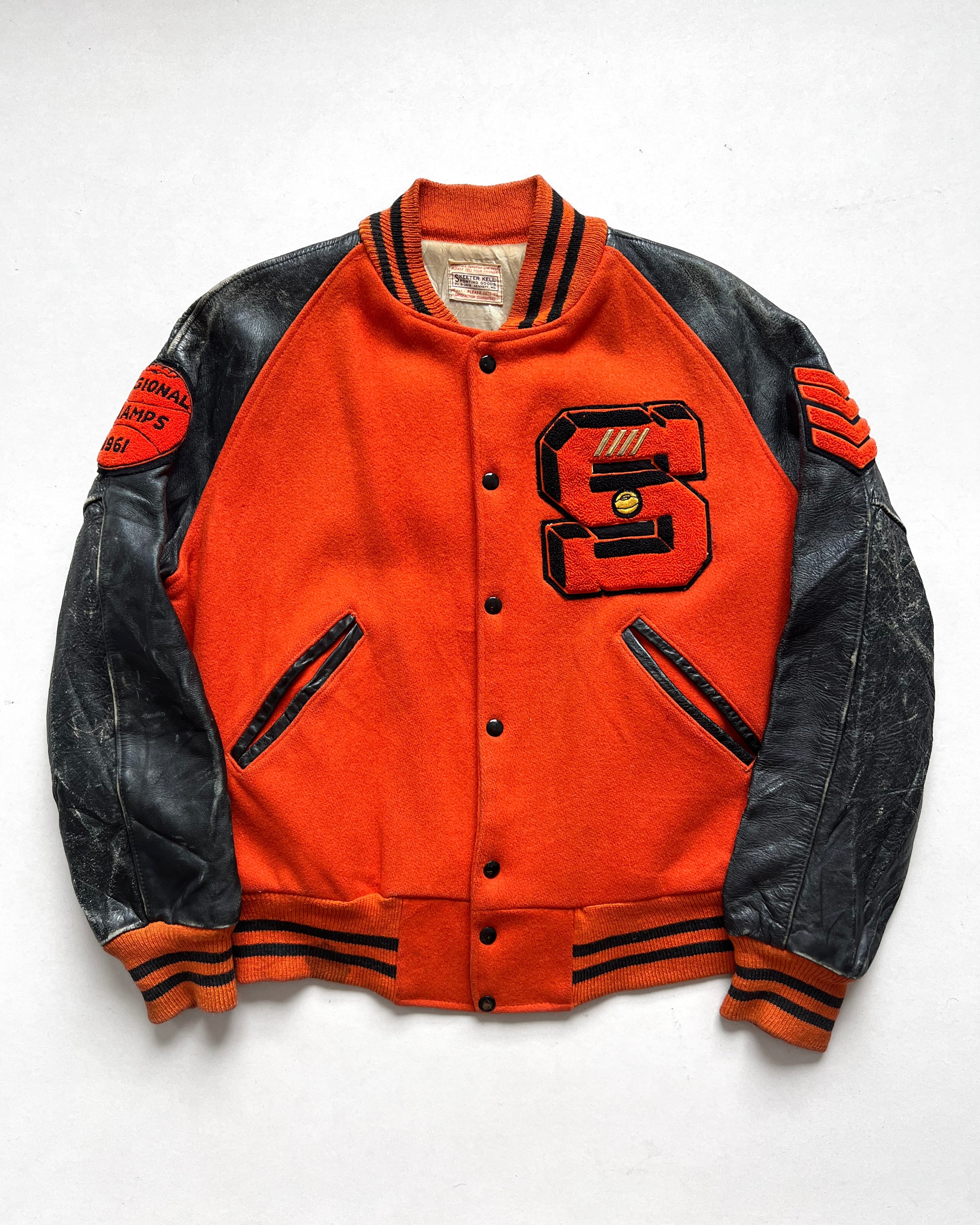 1961 'S' LETTERMAN RAGLAN VARSITY JACKET (L)