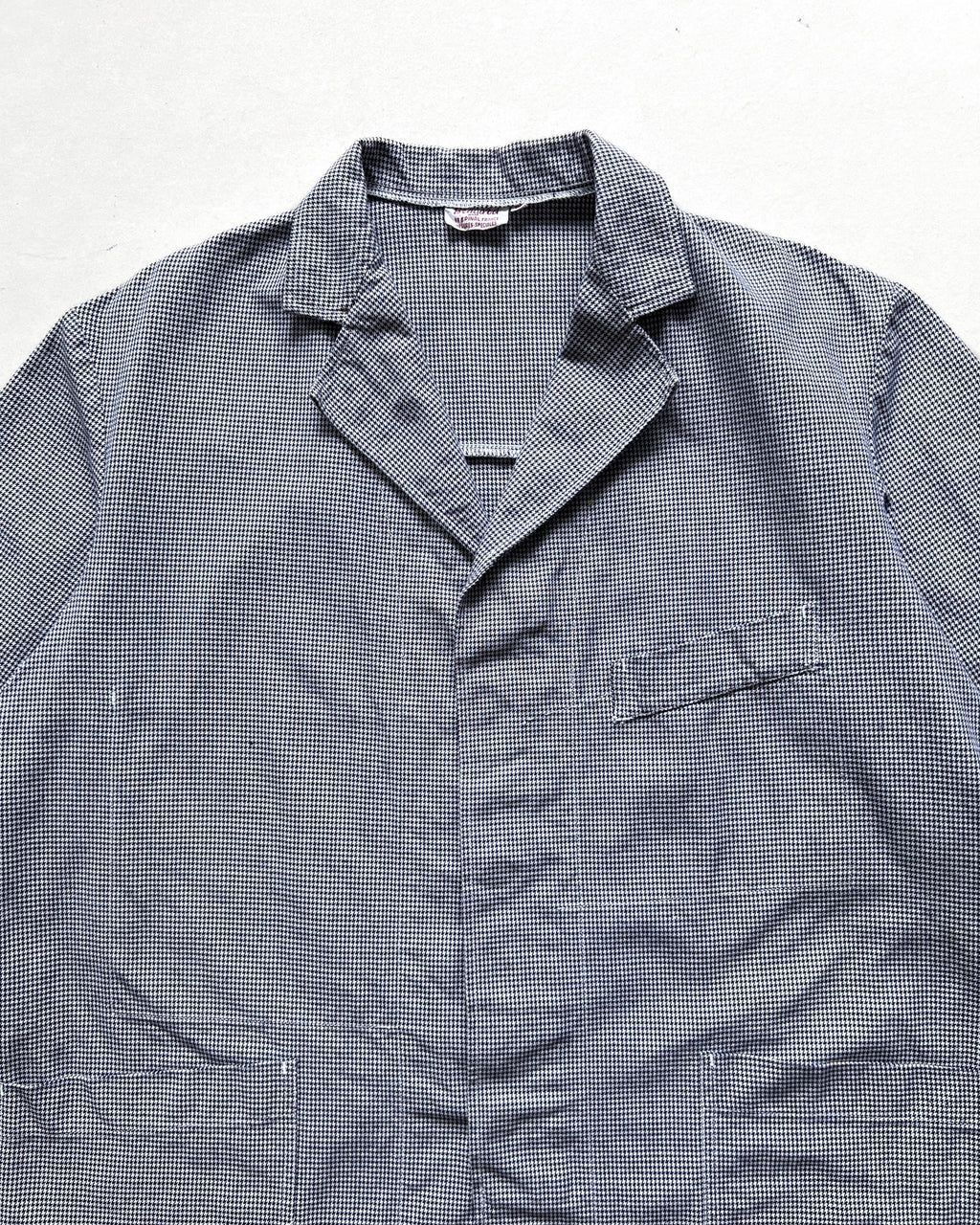 1960S BRAGARD FRENCH HOUNDSTOOTH SHORT SLEEVES SHIRT (L)