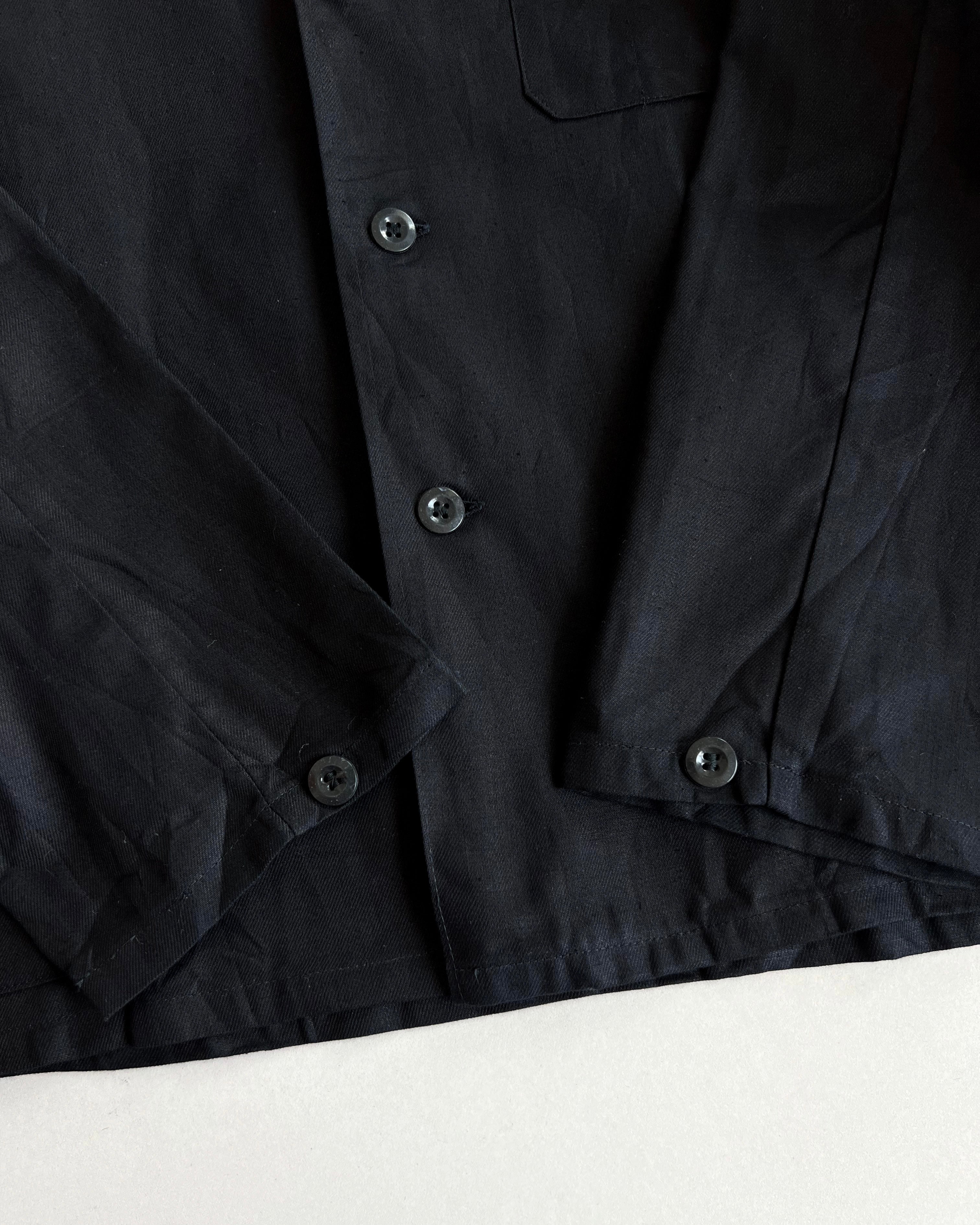 1960S DEADSTOCK BLACK EUROPE BLACK CHORE JACKET (L)