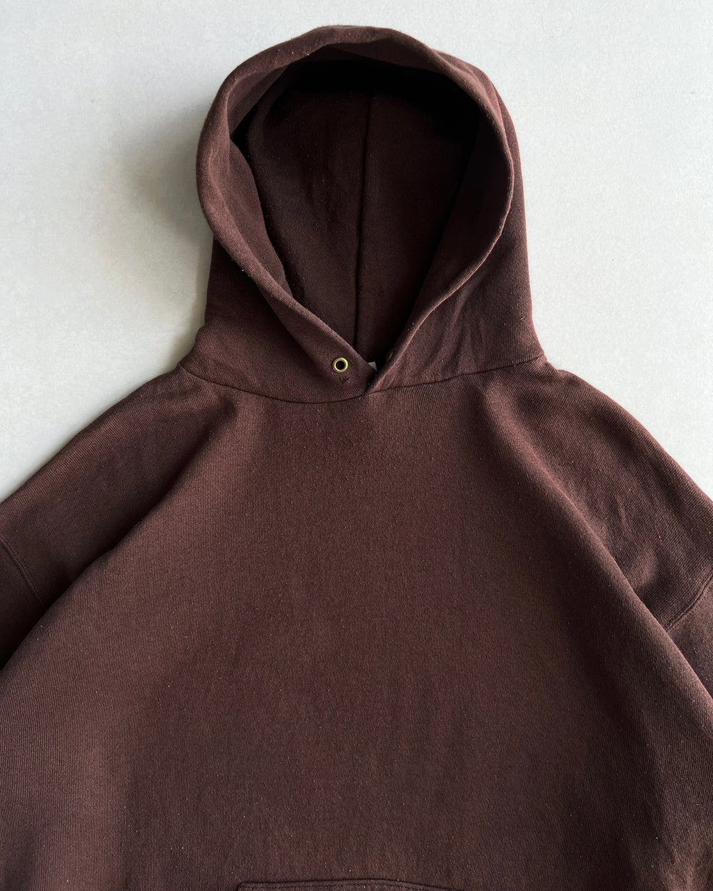 1990S BROWN BLANK DISCUS ATHLETIC HOODIE (L)