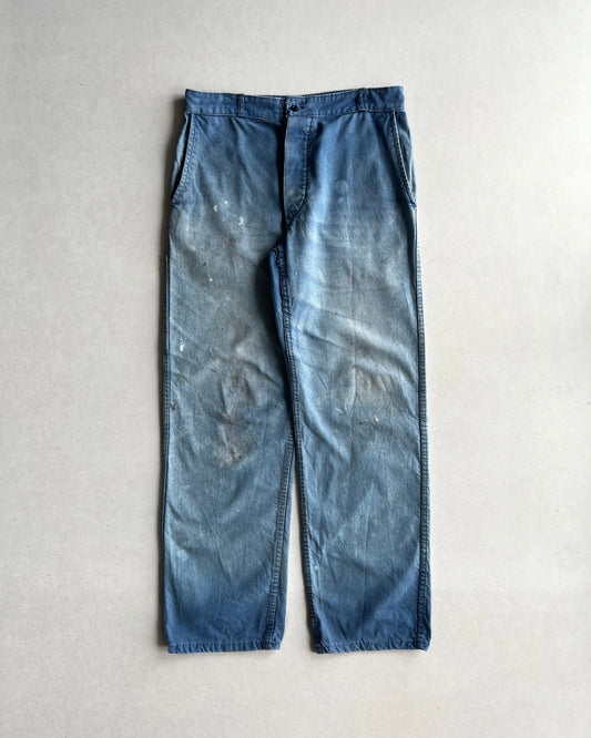 1970S SUN FADED FRENCH WORK CARPENTER PANTS (33X32)