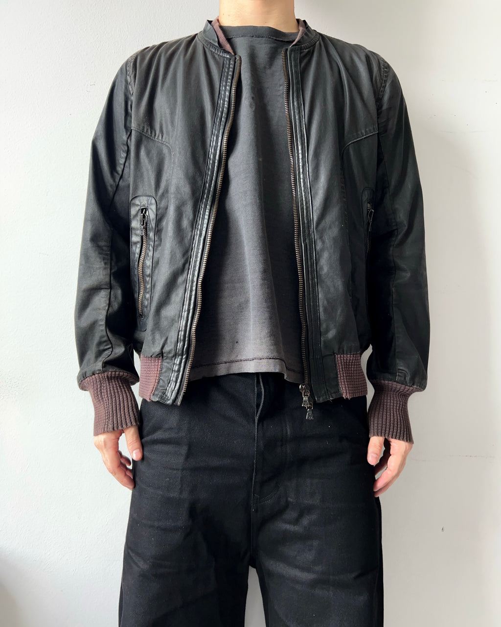 2000S DIESEL RESIN COATED BOMBER JACKET (M)
