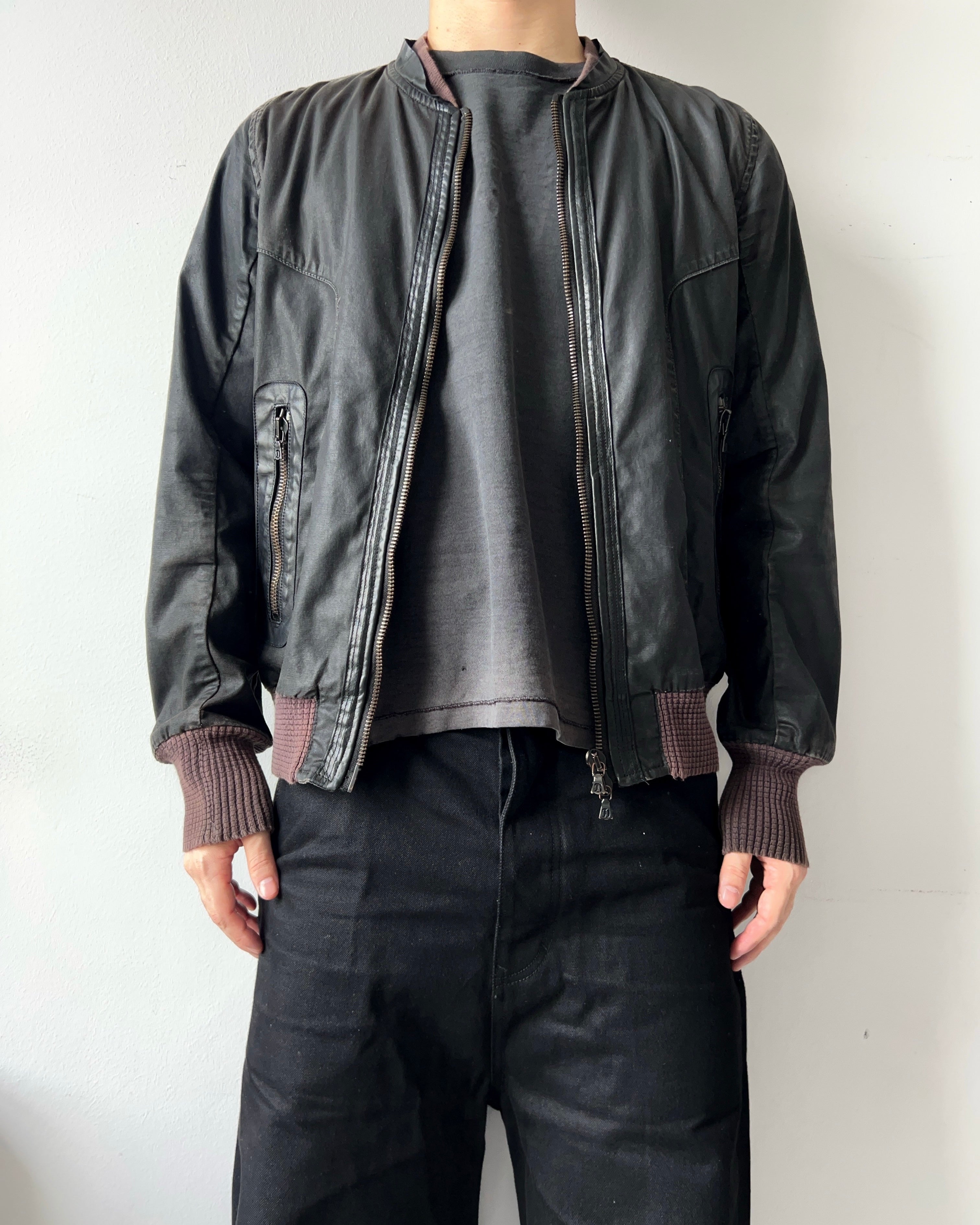 2000S DIESEL RESIN COATED BOMBER JACKET (M)