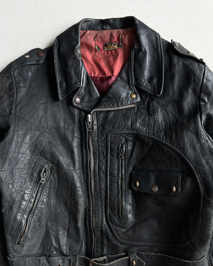 1950S HERCULES SEARS 'D' POCKET HORSEHIDE LEATHER BIKER JACKET (L)