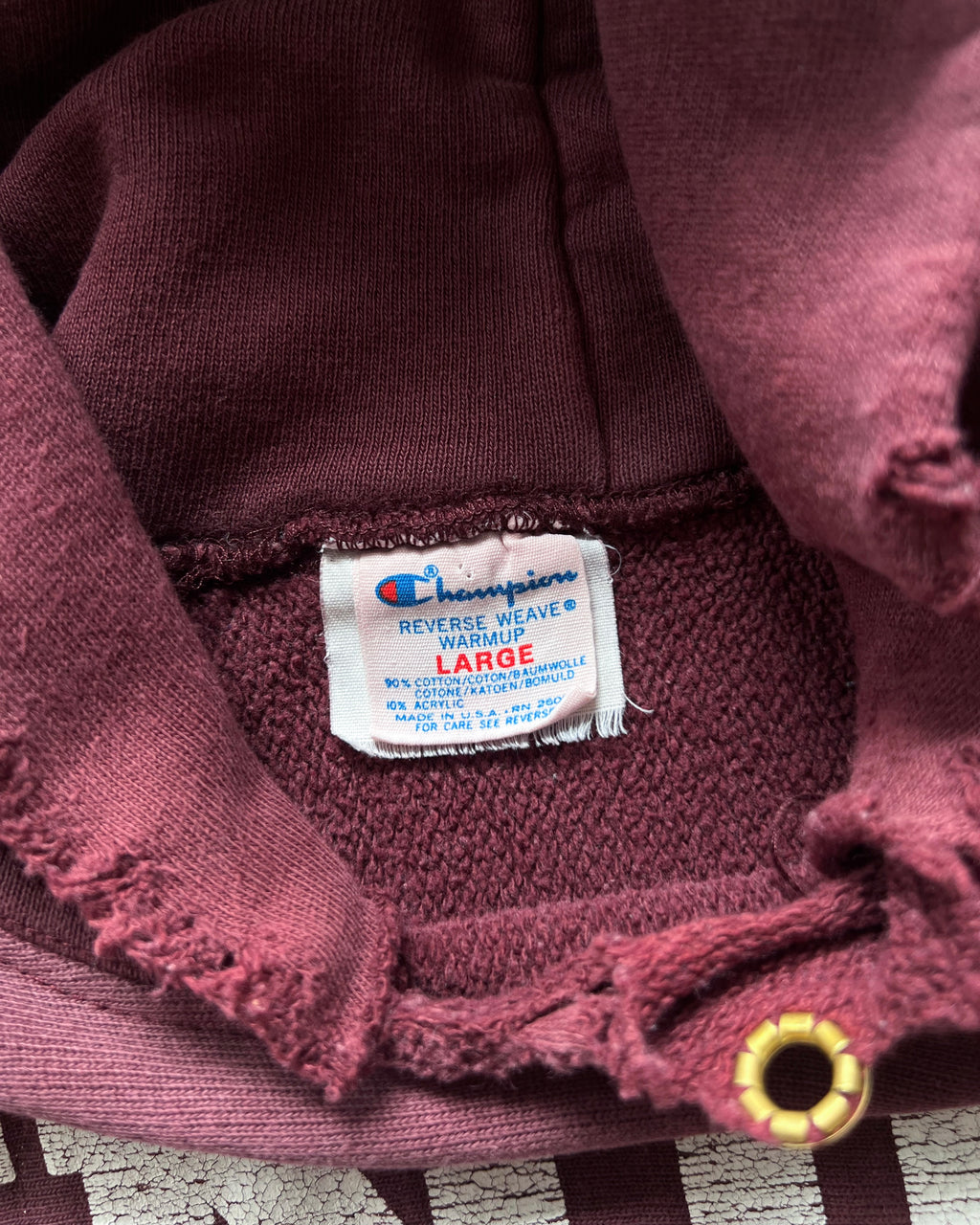 1980S CHAMPION 'UNION SOCCER' REVERSE WEAVE HOODIE (L)