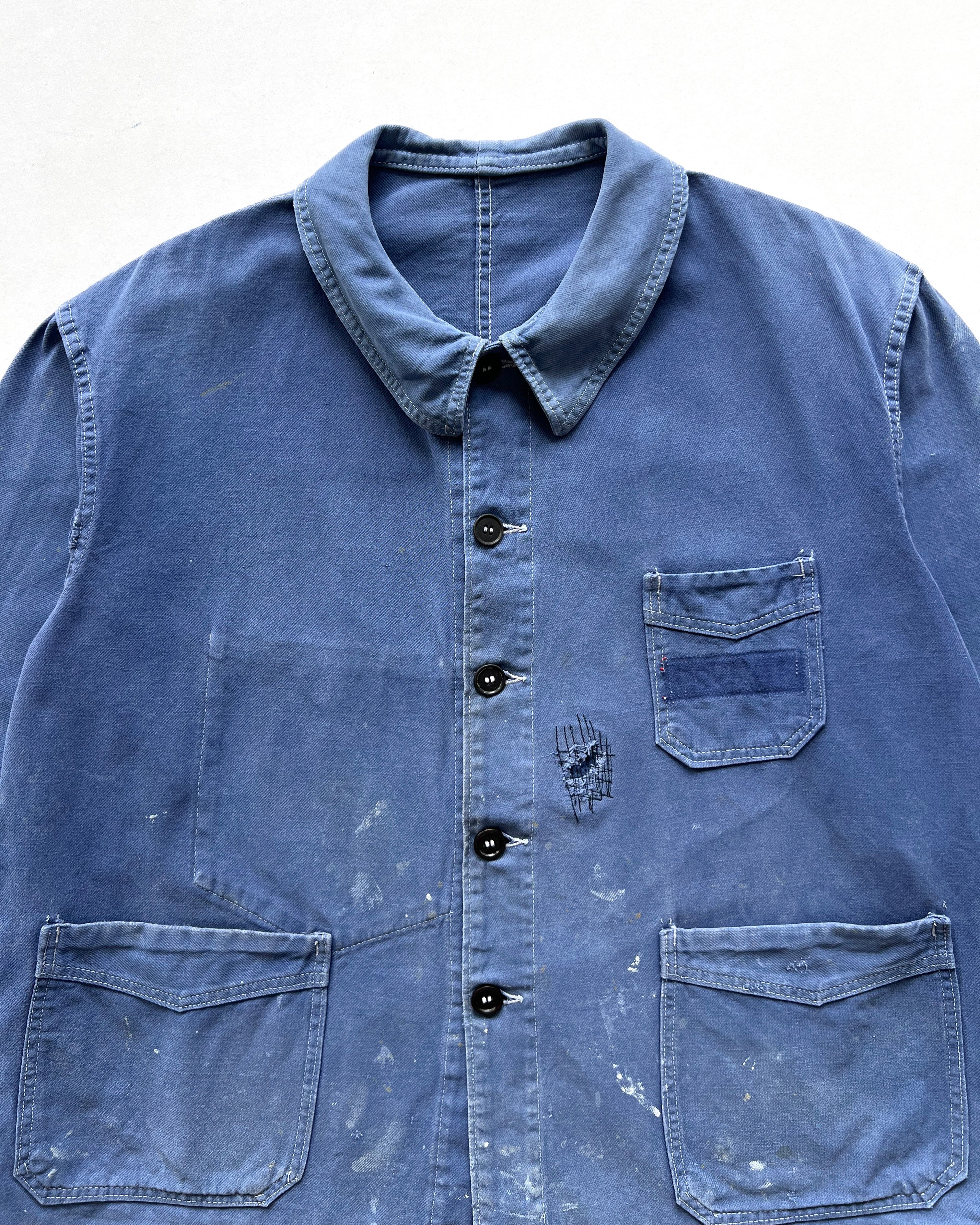 1940S LE FORT-BEAU FRENCH V POCKET CHORE JACKET (XL)