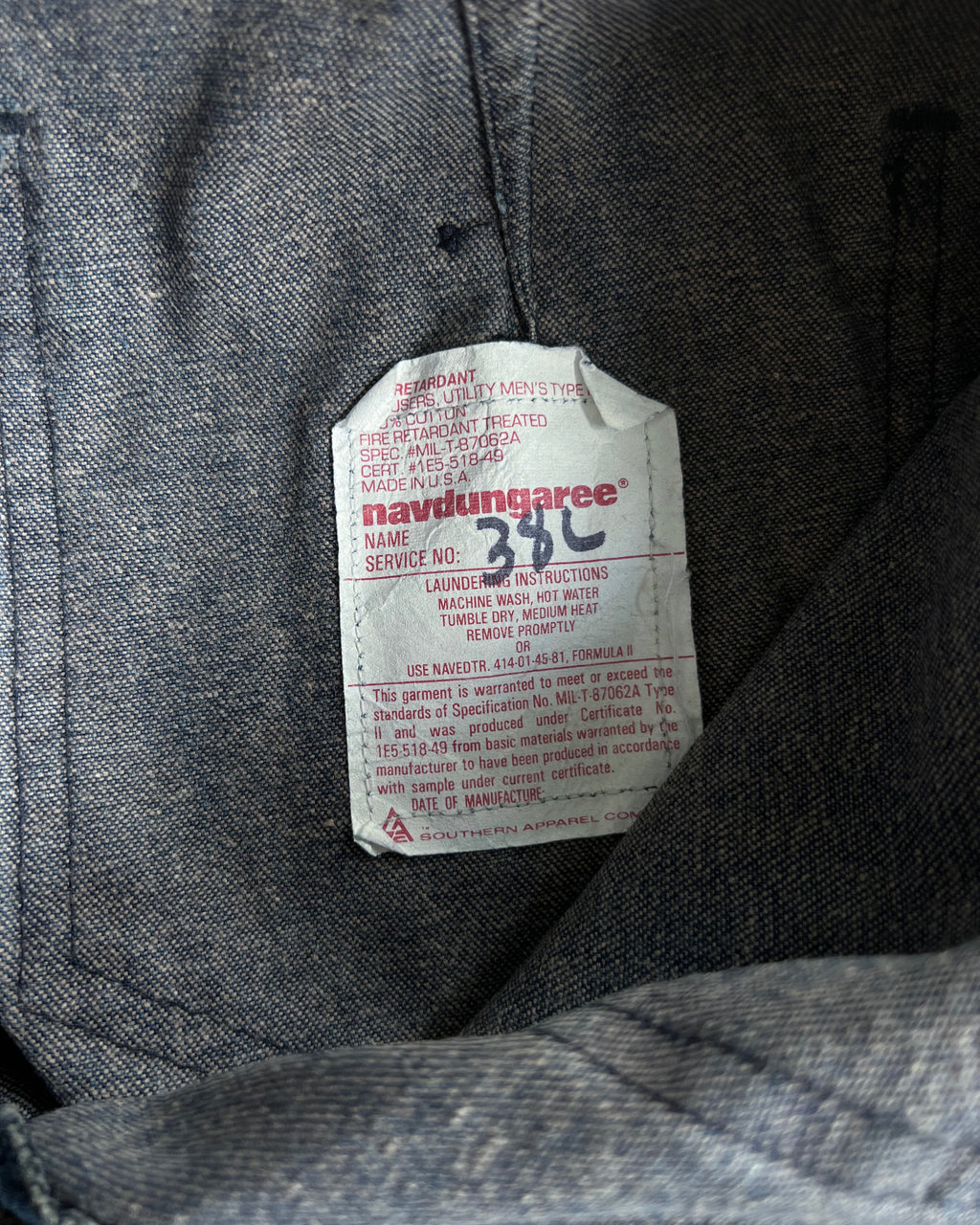 1980S NAVDUNGAREE US NAVY SAILOR DENIM BOOTCUT PANTS (34)