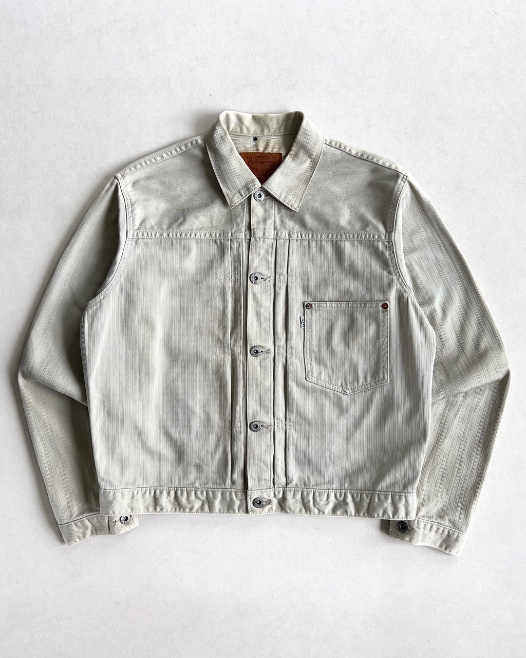 1980S WHITE LEVI'S BIG E TYPE I JACKET (M)