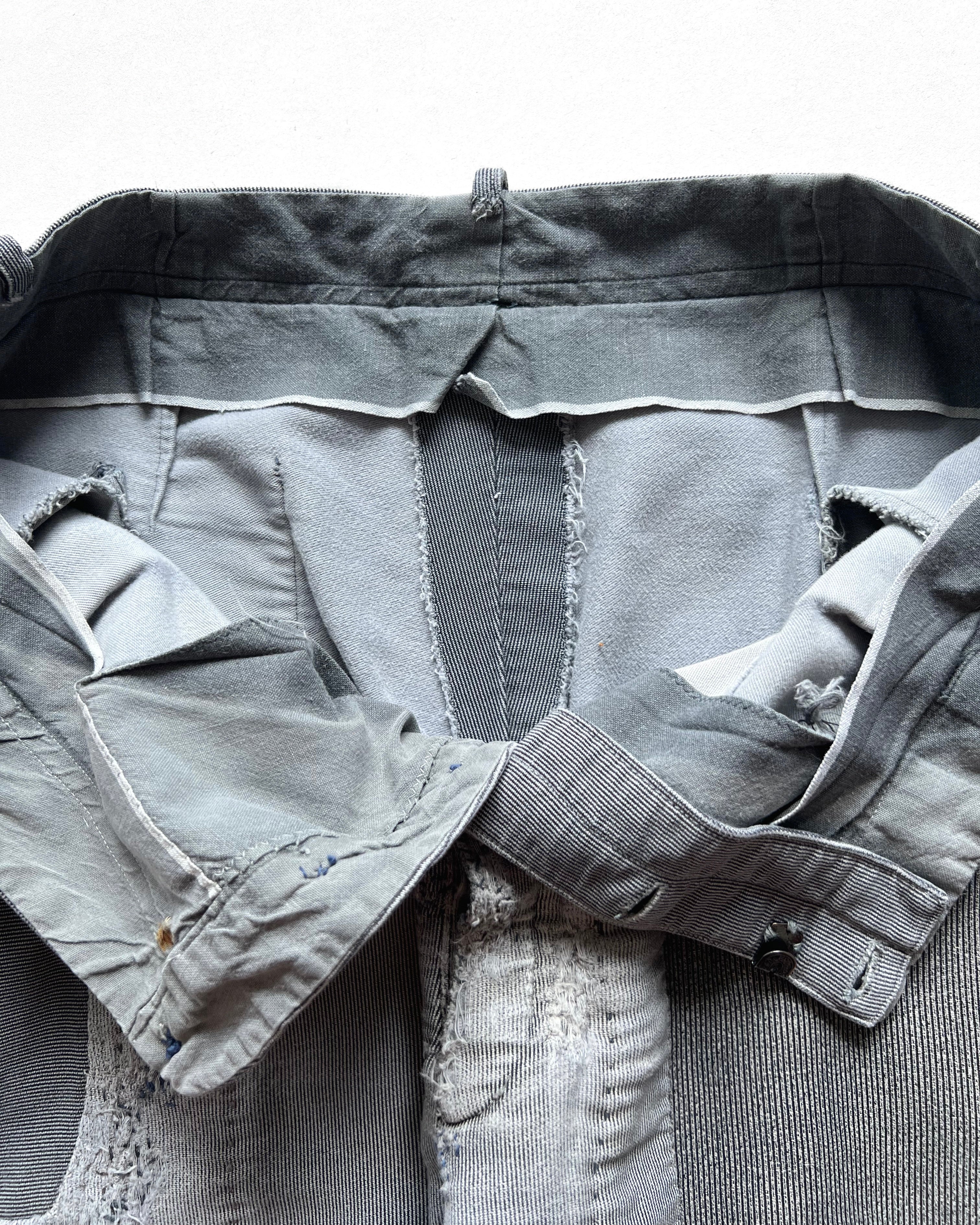 1950S FRENCH STRIPES REPAIRED WORK TROUSERS (34)