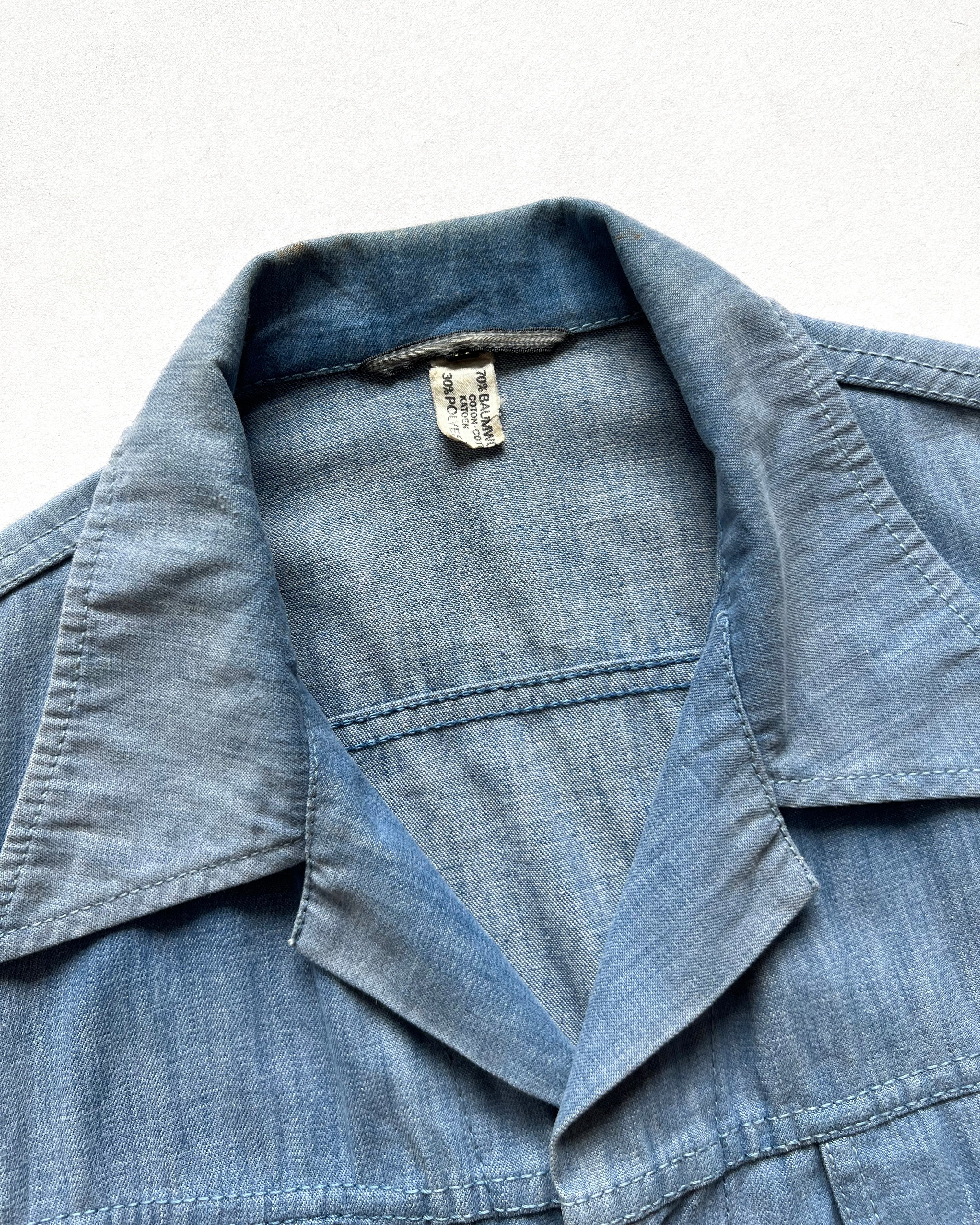 1970S GERMAN HIKING CLUB PATCHES DENIM JACKET (L)