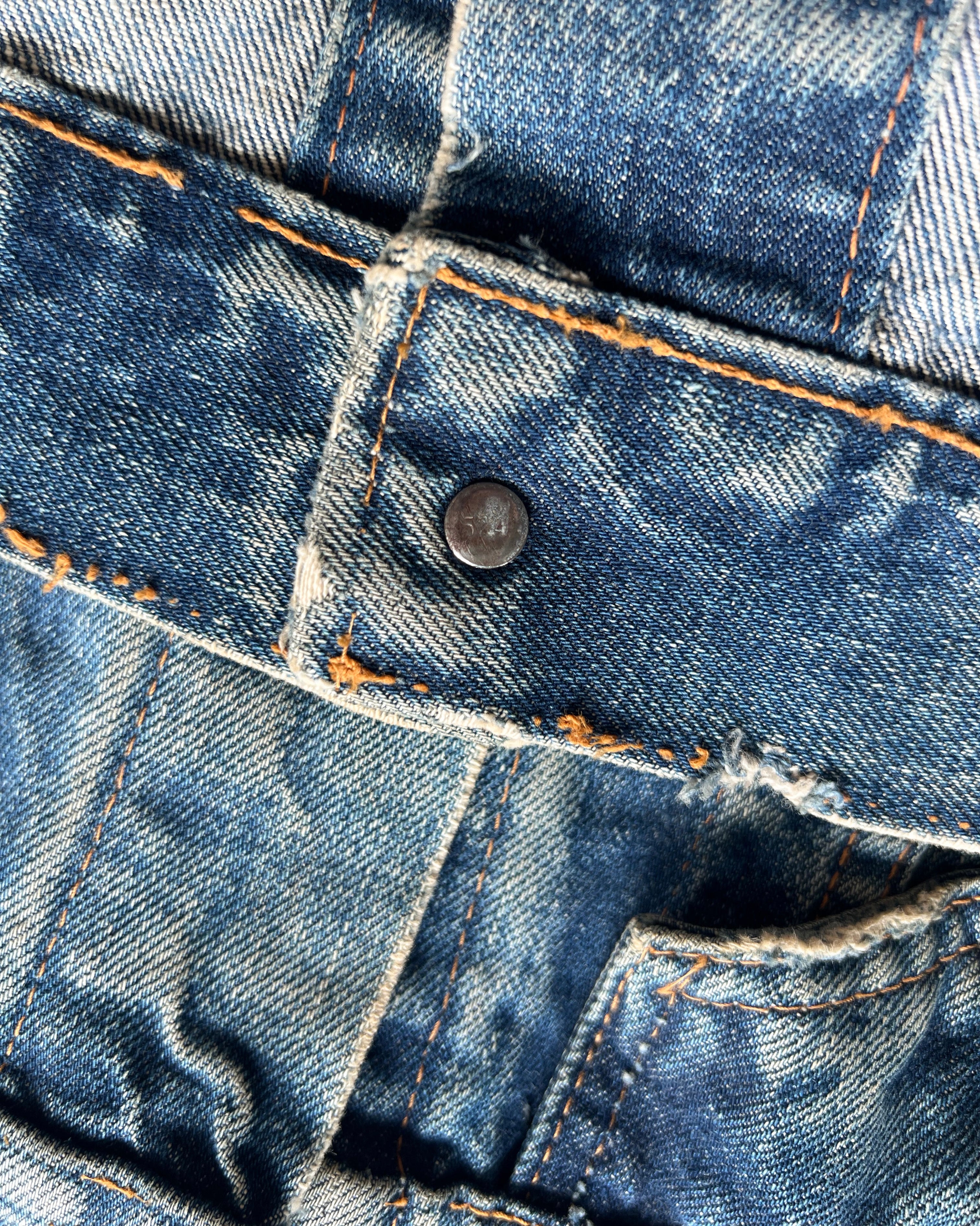 1960S SUN FADED LEVI'S BIG E TYPE III DENIM TRUCKER JACKET (L)